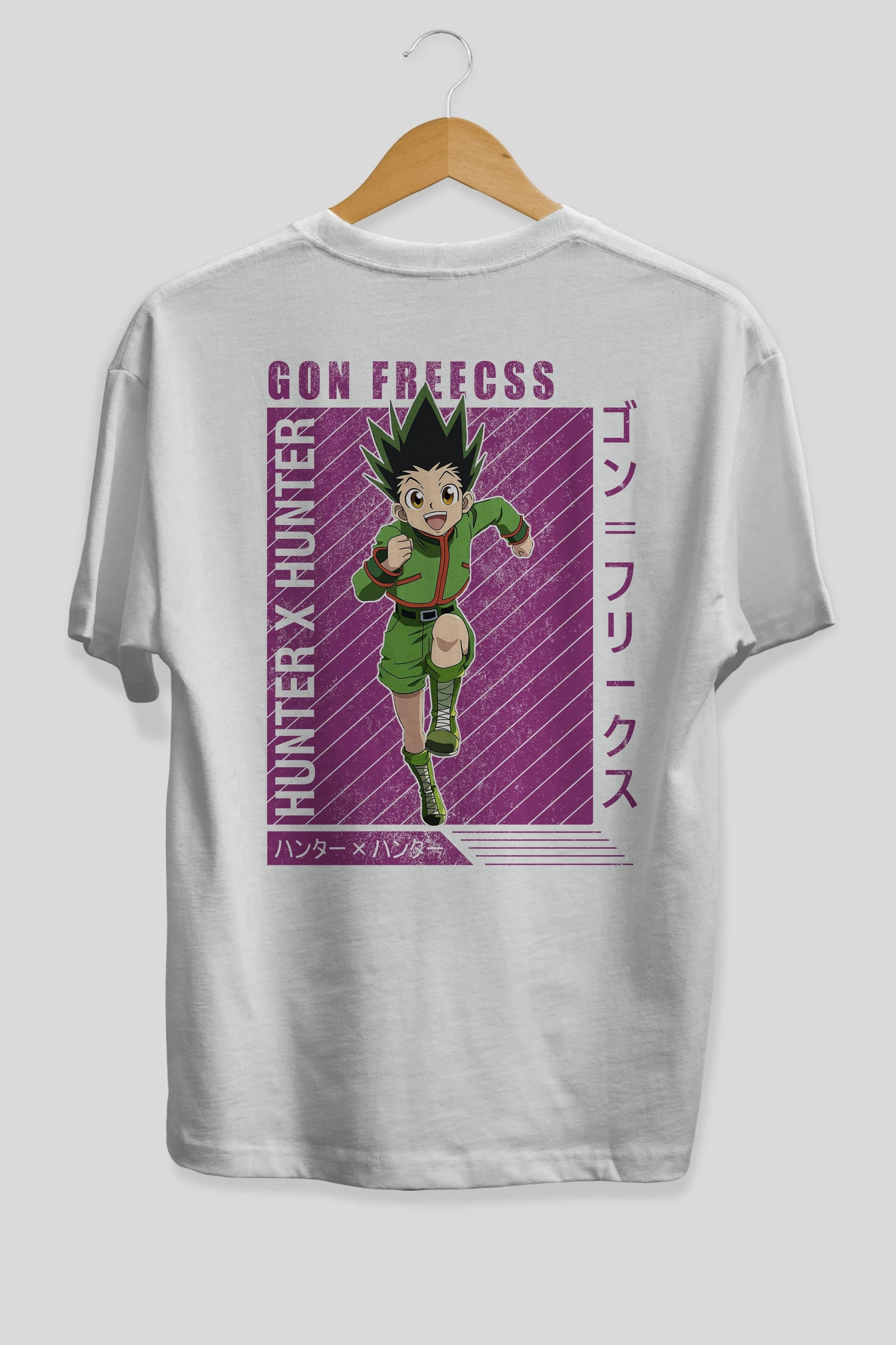 Gon Freecss HUNTER X HUNTER 3 Anime Arka Baskılı Oversize t-shirt Erkek Kadın Unisex