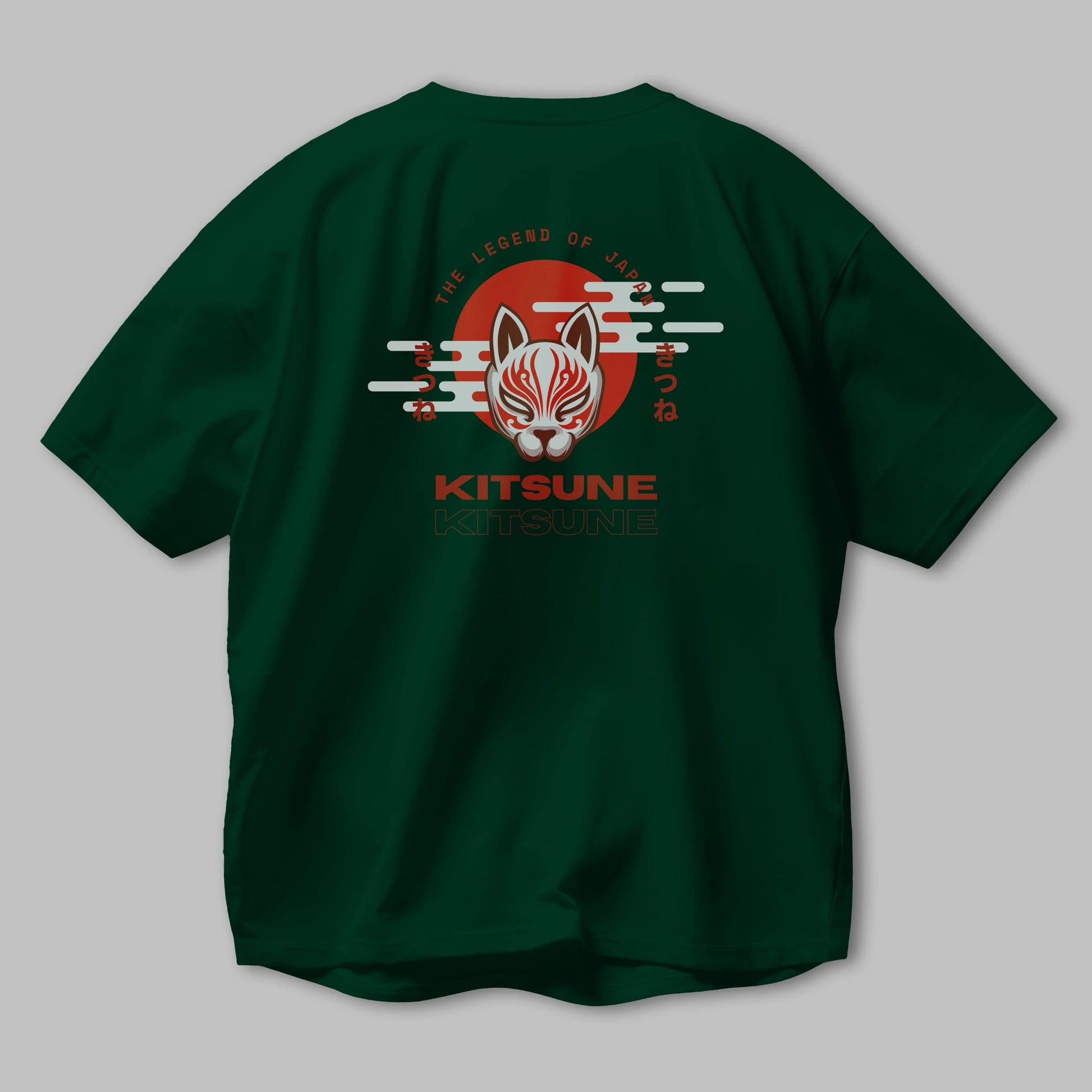 Kitsune Mask Arka Baskılı Oversize t-shirt Erkek Kadın Unisex