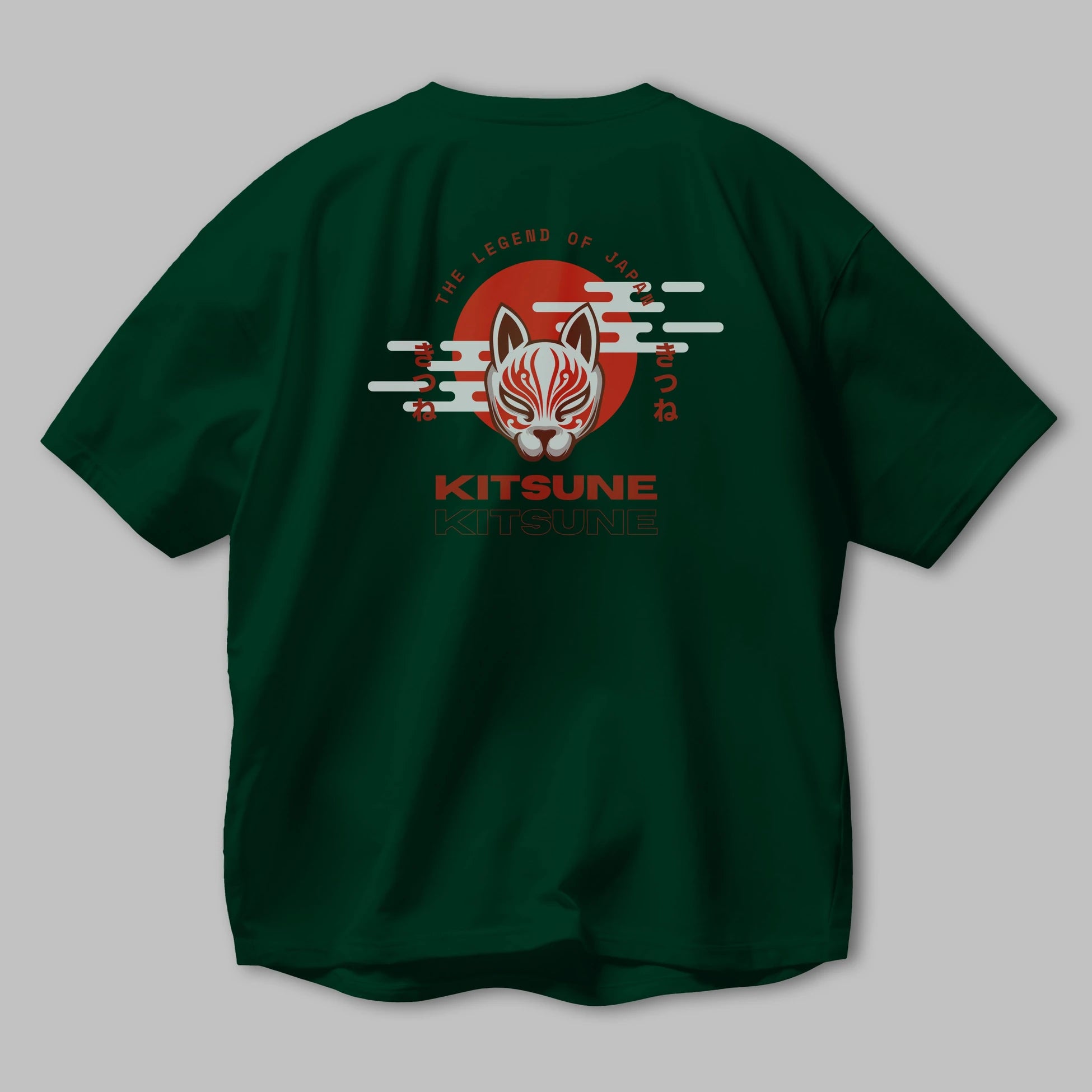 Kitsune Mask Arka Baskılı Oversize t-shirt Erkek Kadın Unisex