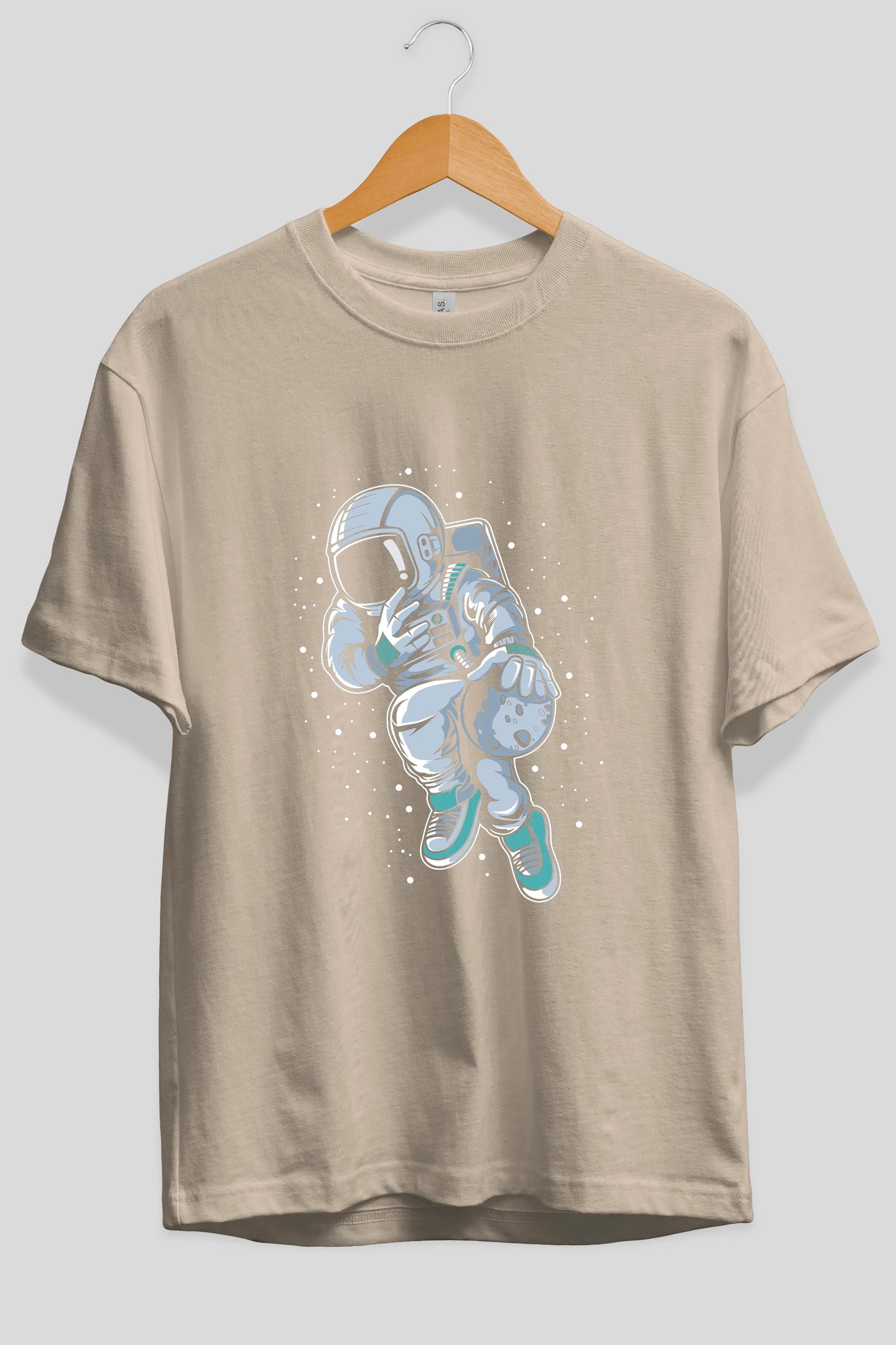 Astronaut Basketball (2) Ön Baskılı Oversize t-shirt Erkek Kadın Unisex