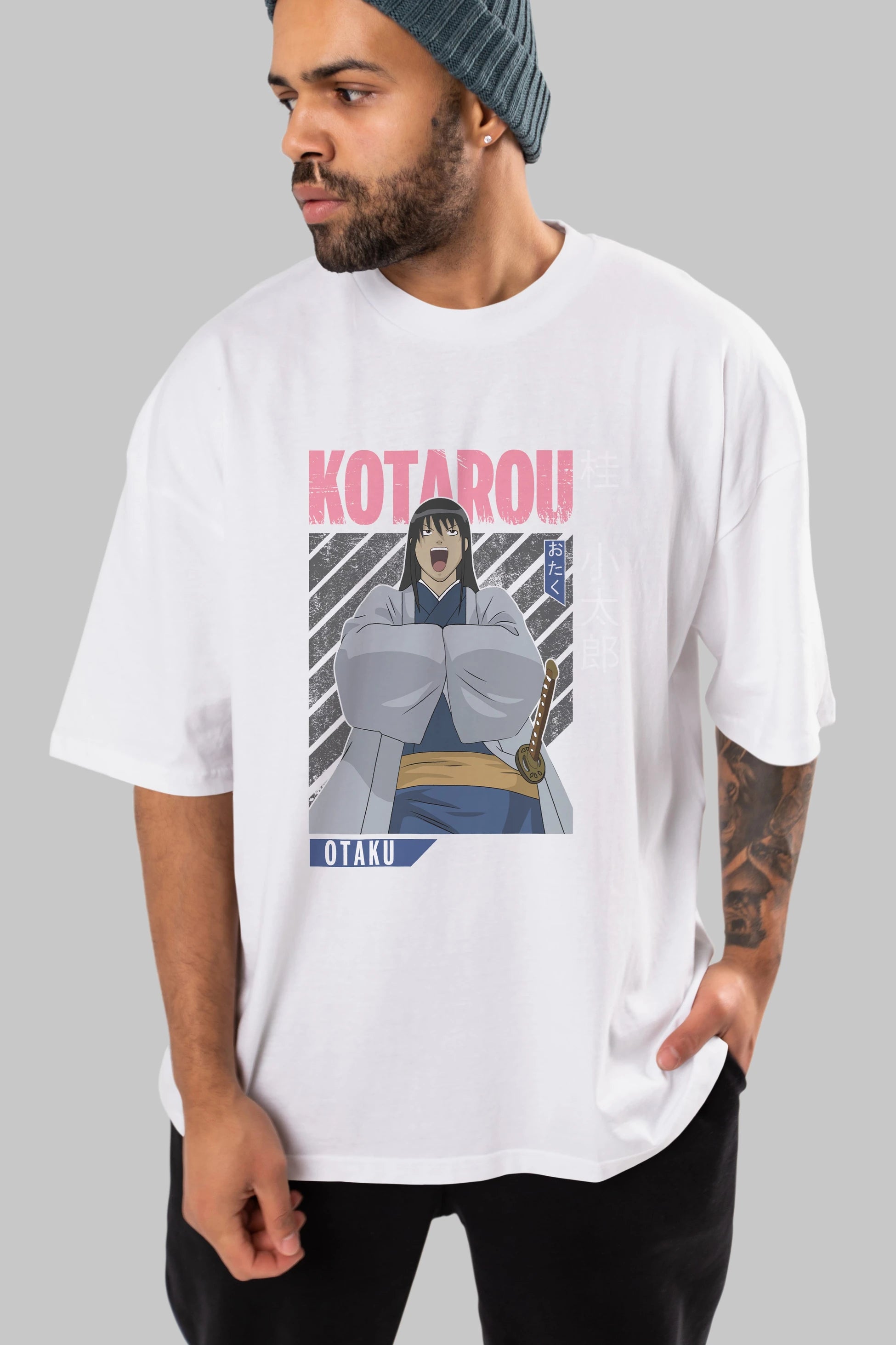 Kotarou Katsura GINTAMA 1 Anime Ön Baskılı Oversize t-shirt %100 pamuk Erkek Kadın Unisex