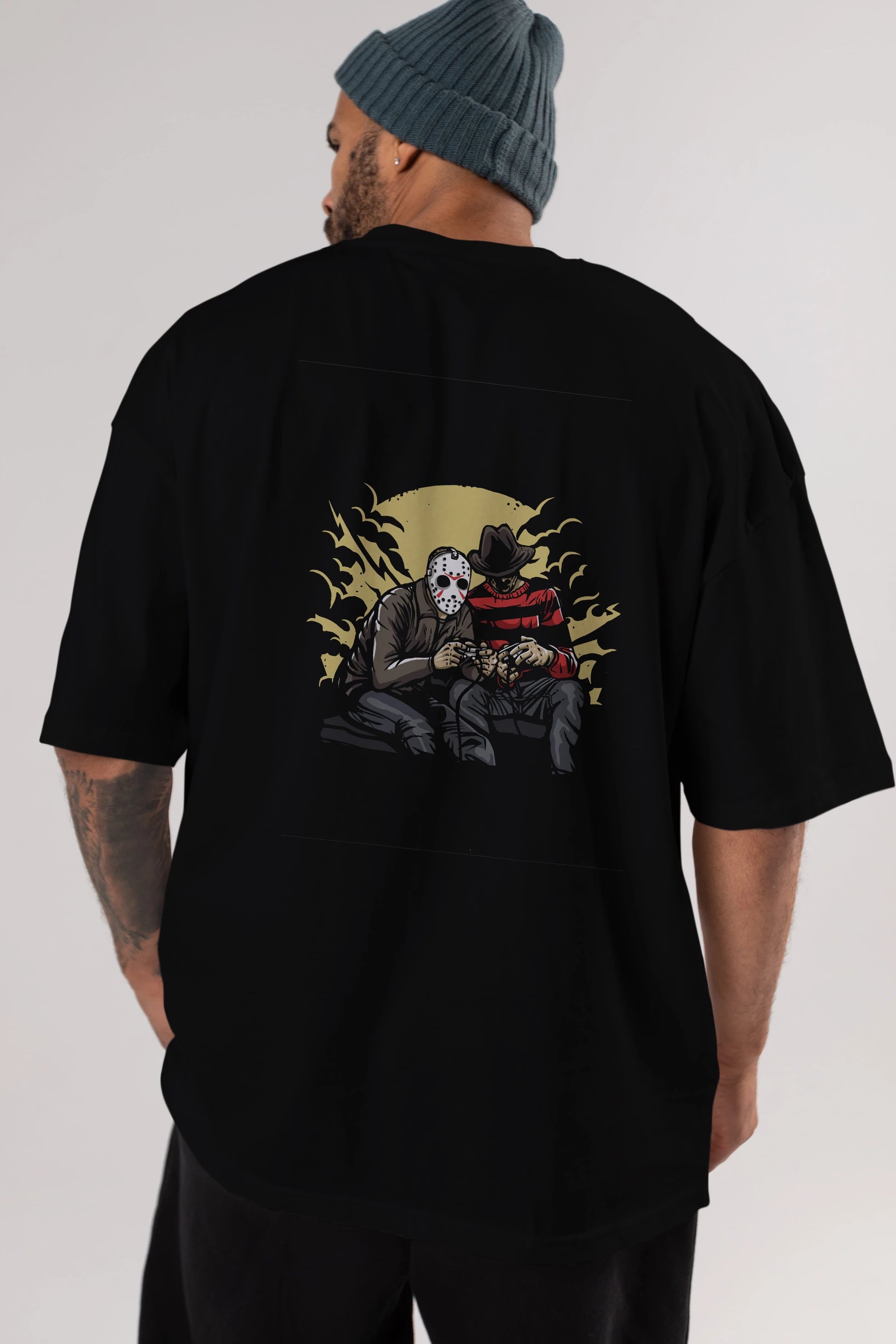 Dark Gamers Arka Baskılı Oversize t-shirt Erkek Kadın Unisex %100 Pamuk