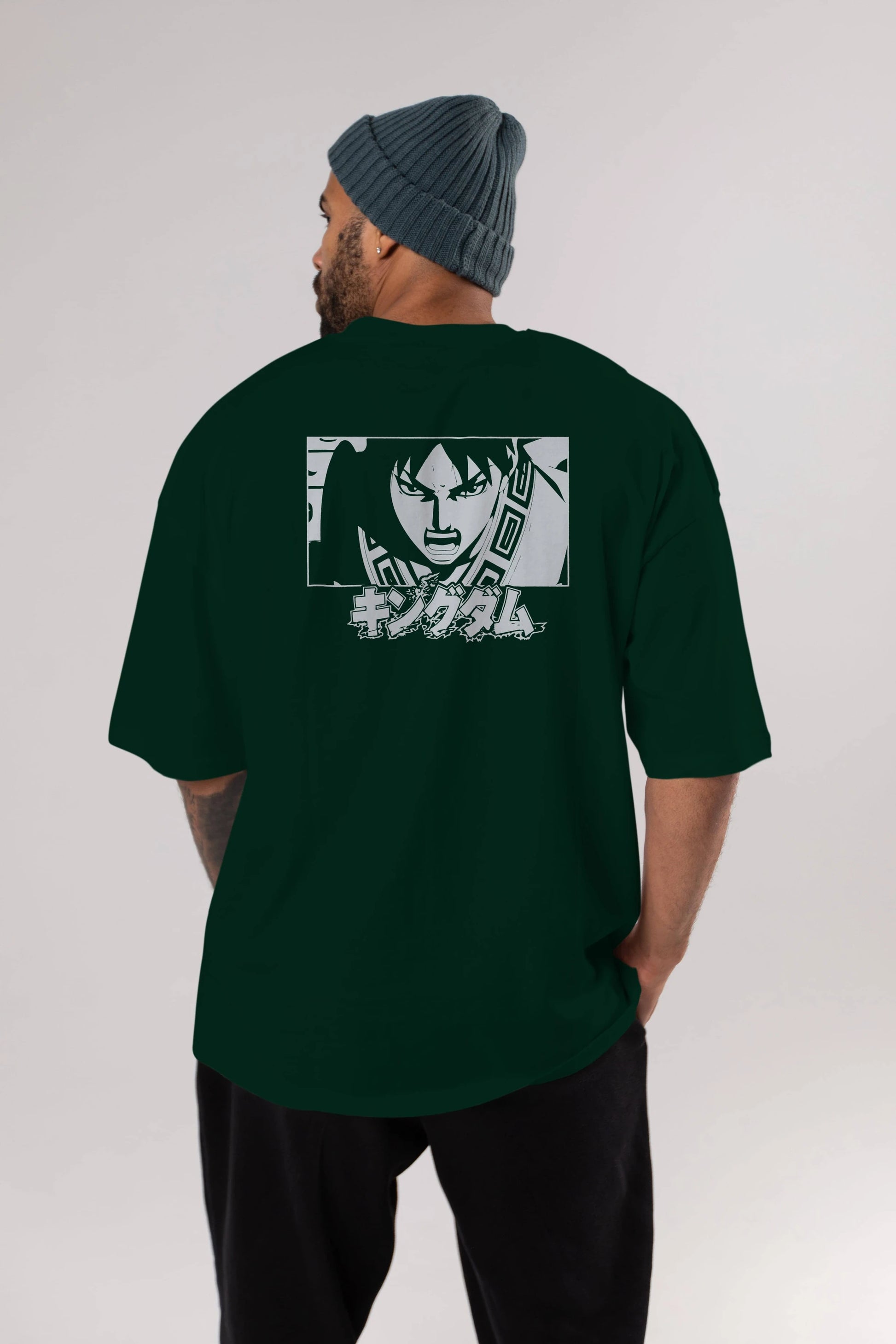 Xin 1 Anime Arka Baskılı Oversize t-shirt Erkek Kadın Unisex