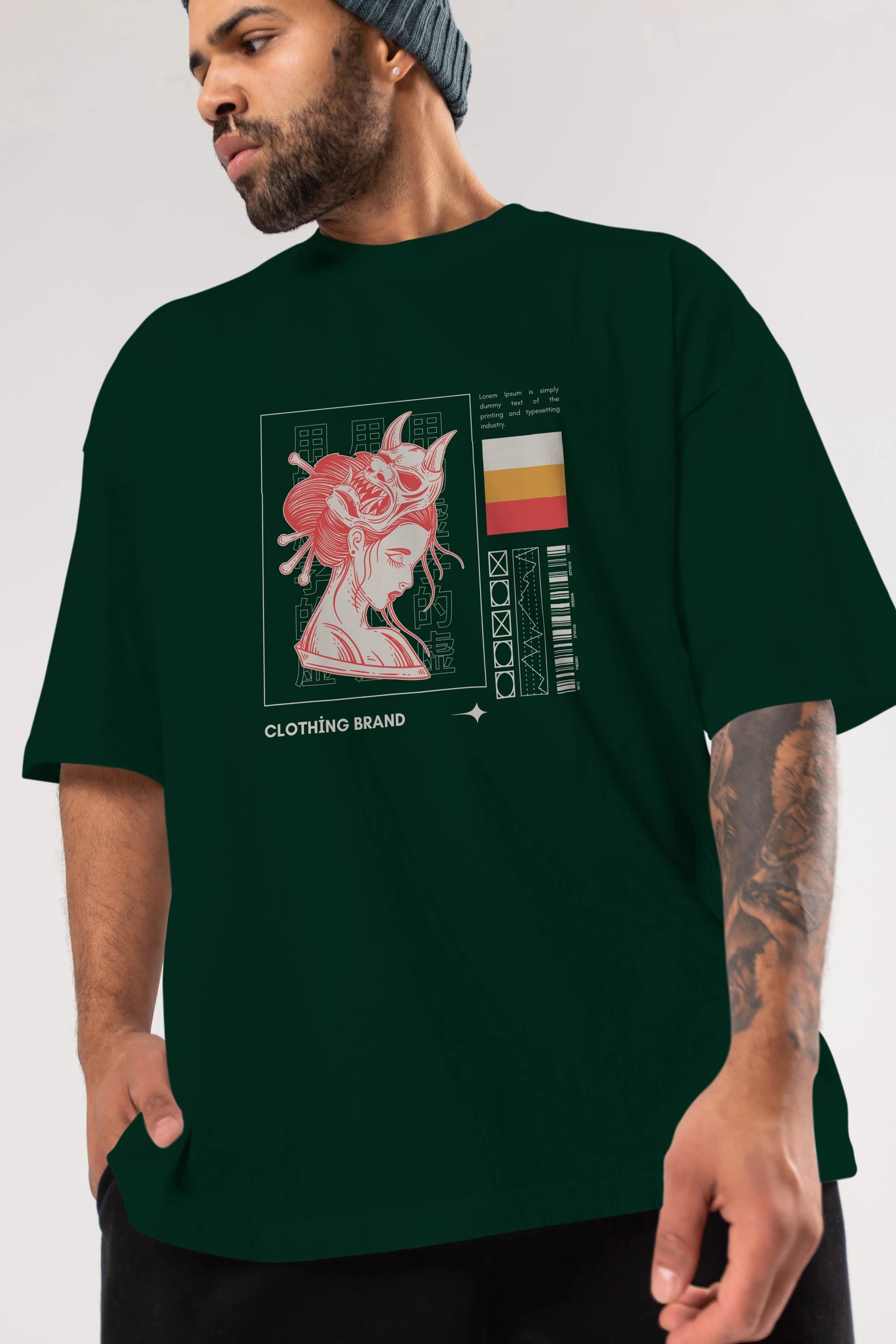 Hipster Japanese Style 2 Ön Baskılı Oversize t-shirt Erkek Kadın Unisex