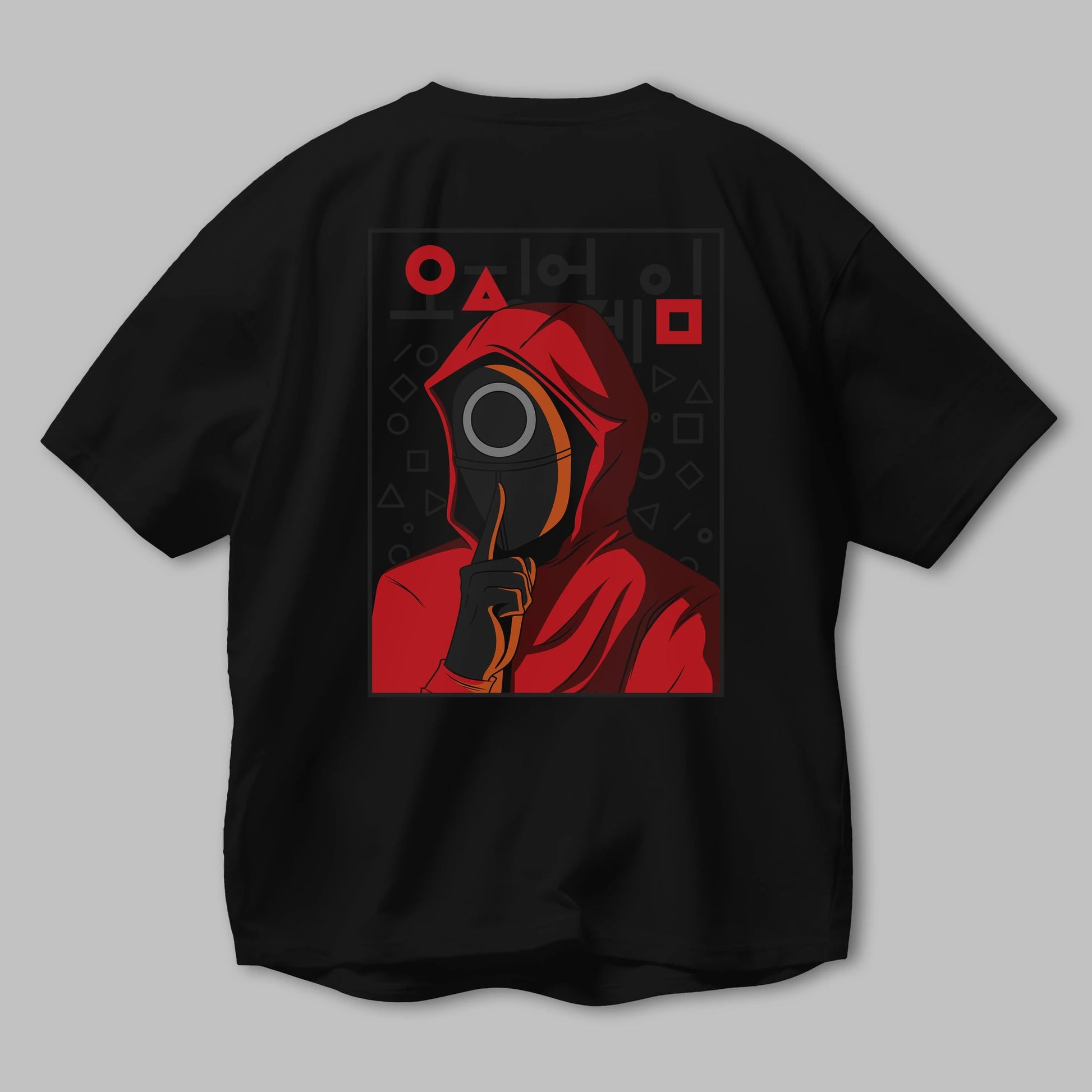 Squid Game (5) Arka Baskılı Oversize t-shirt Erkek Kadın Unisex %100 Pamuk Bisiklet Yaka tişort
