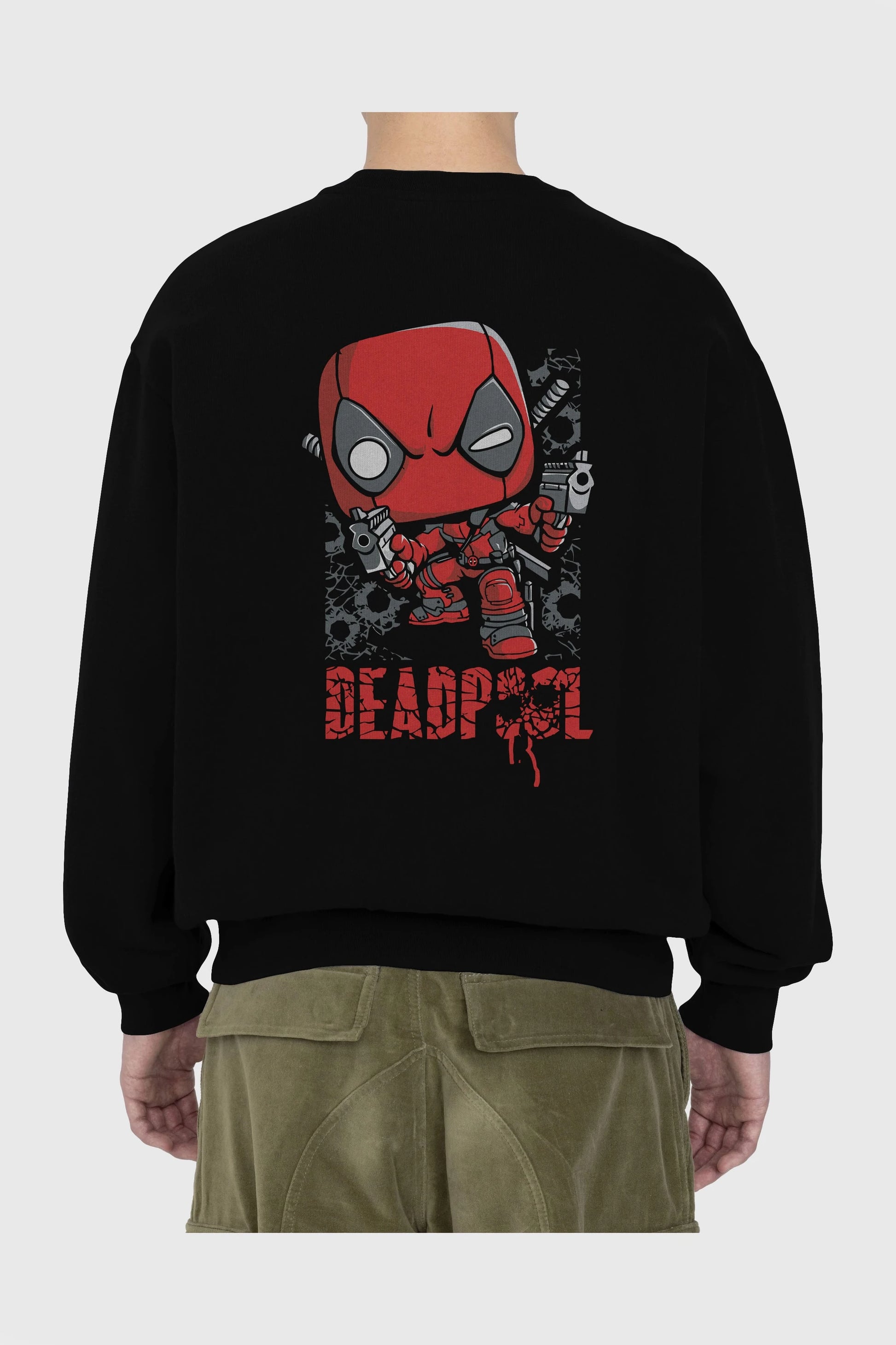 Deadpool (8) Arka Baskılı Oversize Sweatshirt Erkek Kadın Unisex
