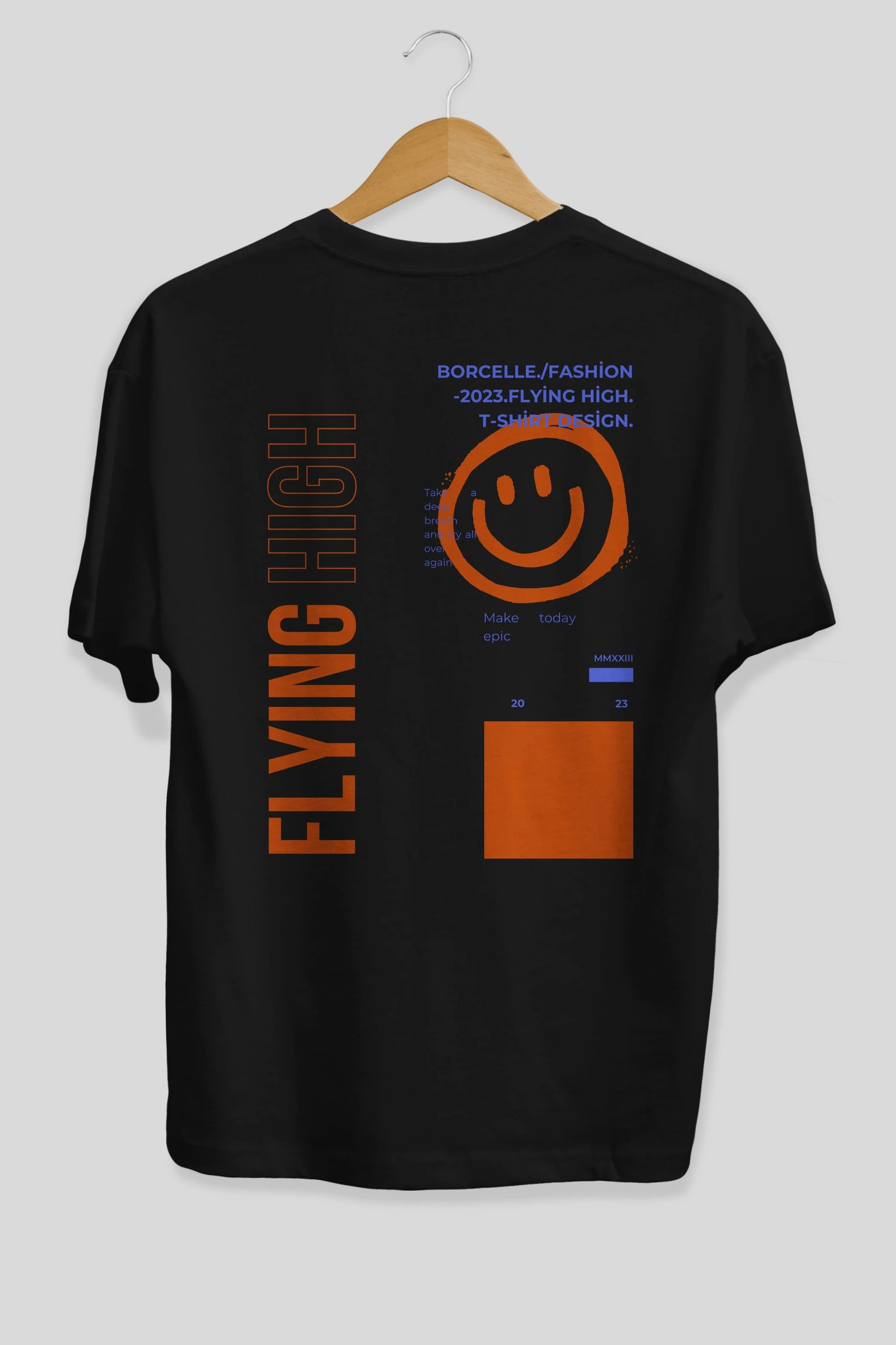 Flying High Yazılı Arka Baskılı Oversize t-shirt Erkek Kadın Unisex