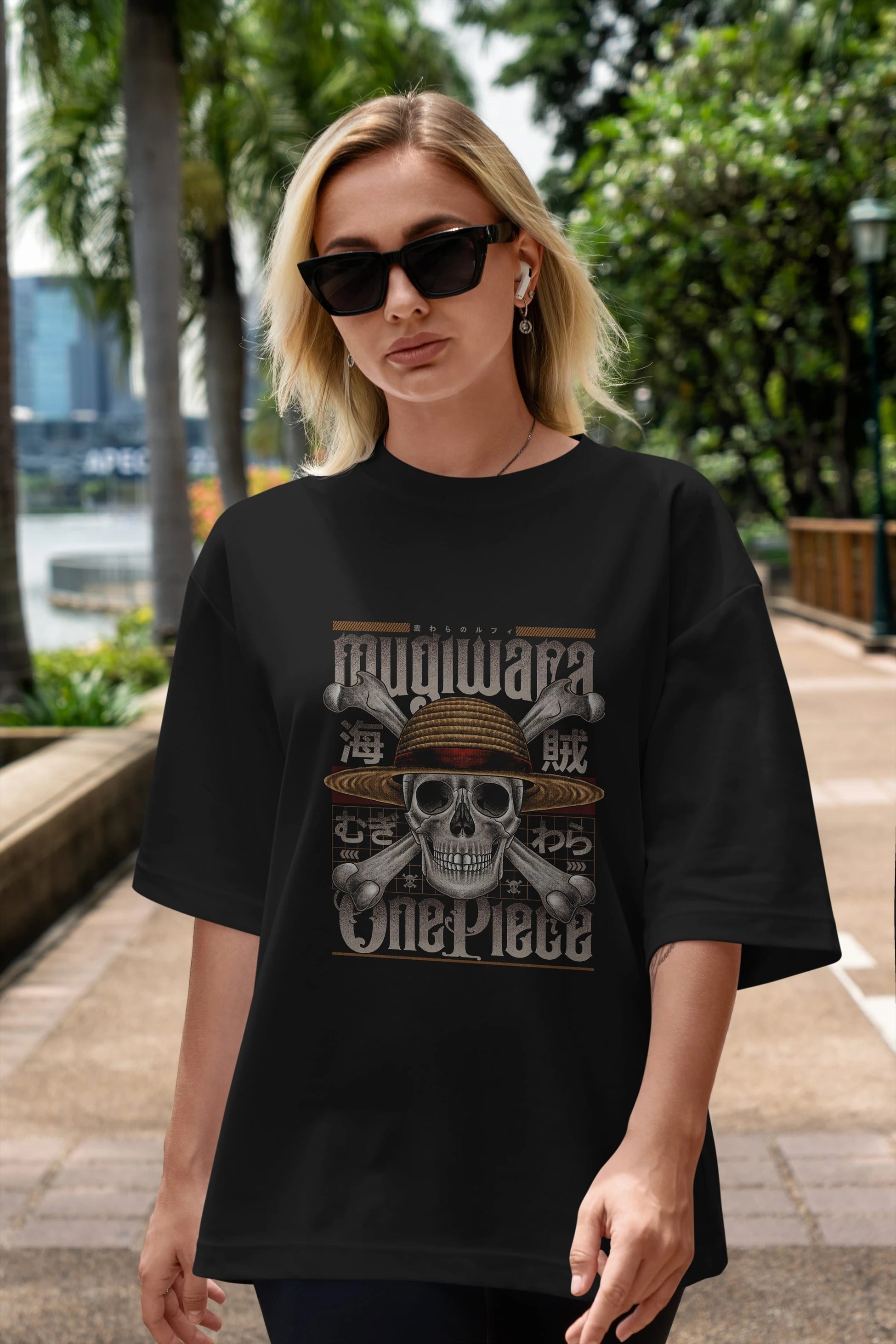 ONE PIECE (2) Anime Ön Baskılı Oversize t-shirt %100 pamuk Erkek Kadın Unisex