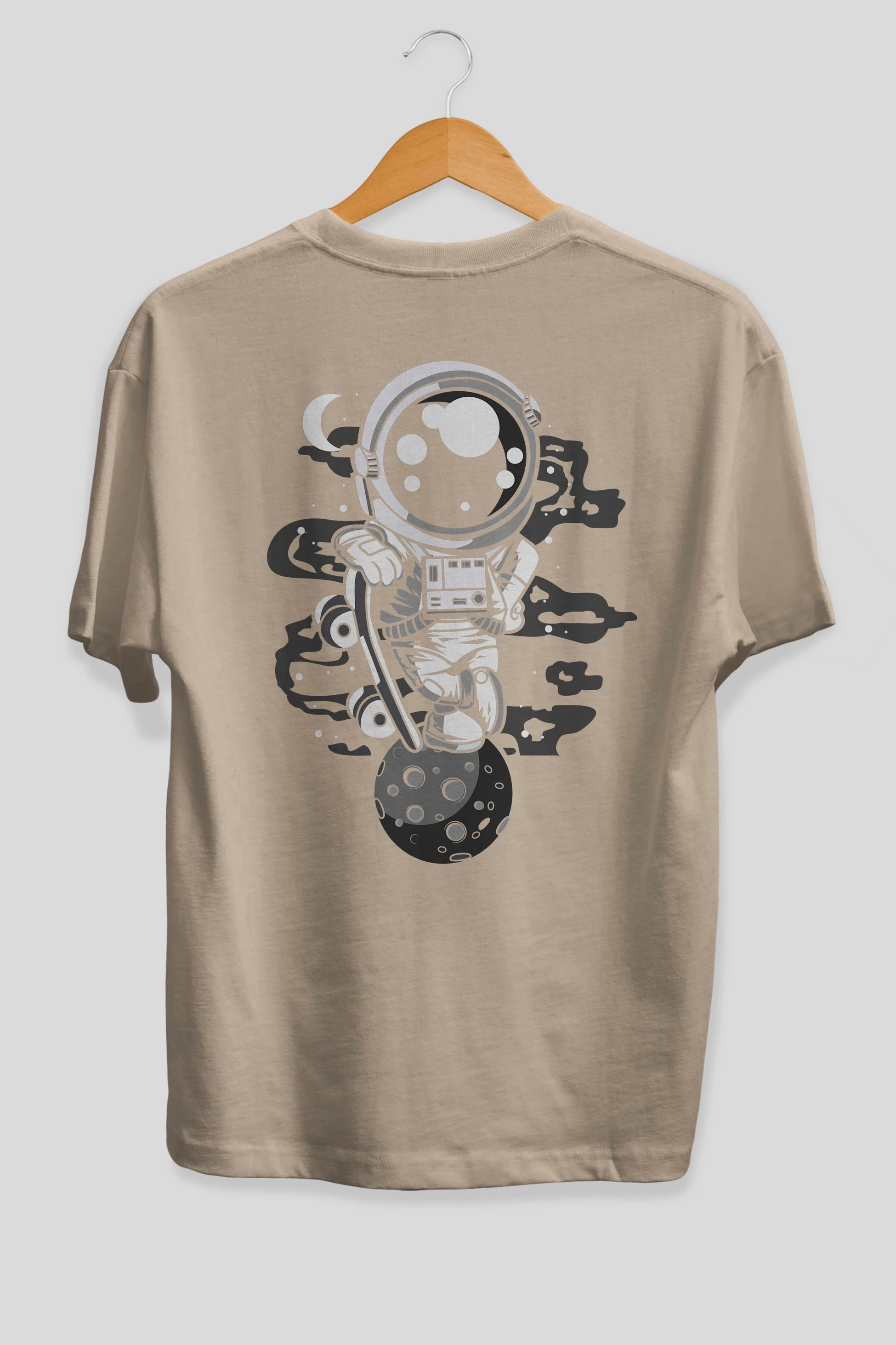 Astronaut Skater Boy Arka Baskılı Oversize t-shirt Erkek Kadın Unisex
