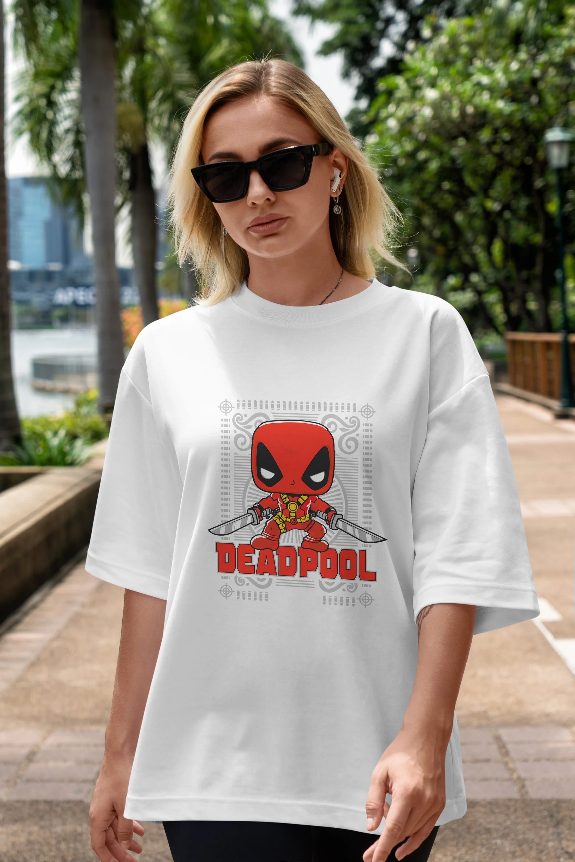 Deadpool (17) Ön Baskılı Oversize t-shirt Erkek Kadın Unisex %100 Pamuk Bisiklet Yaka tişort