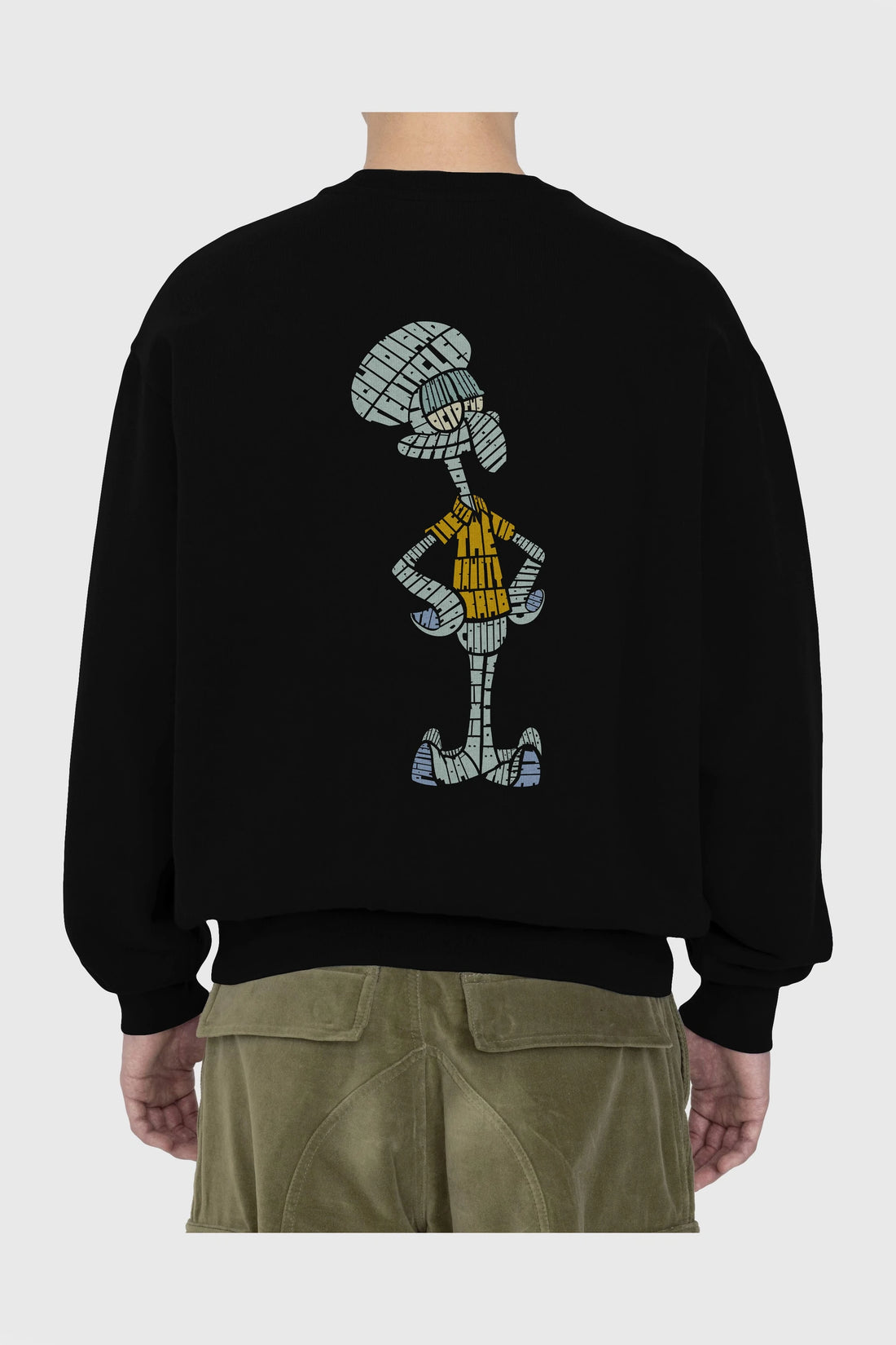 Squidward Arka Baskılı Oversize Sweatshirt Erkek Kadın Unisex