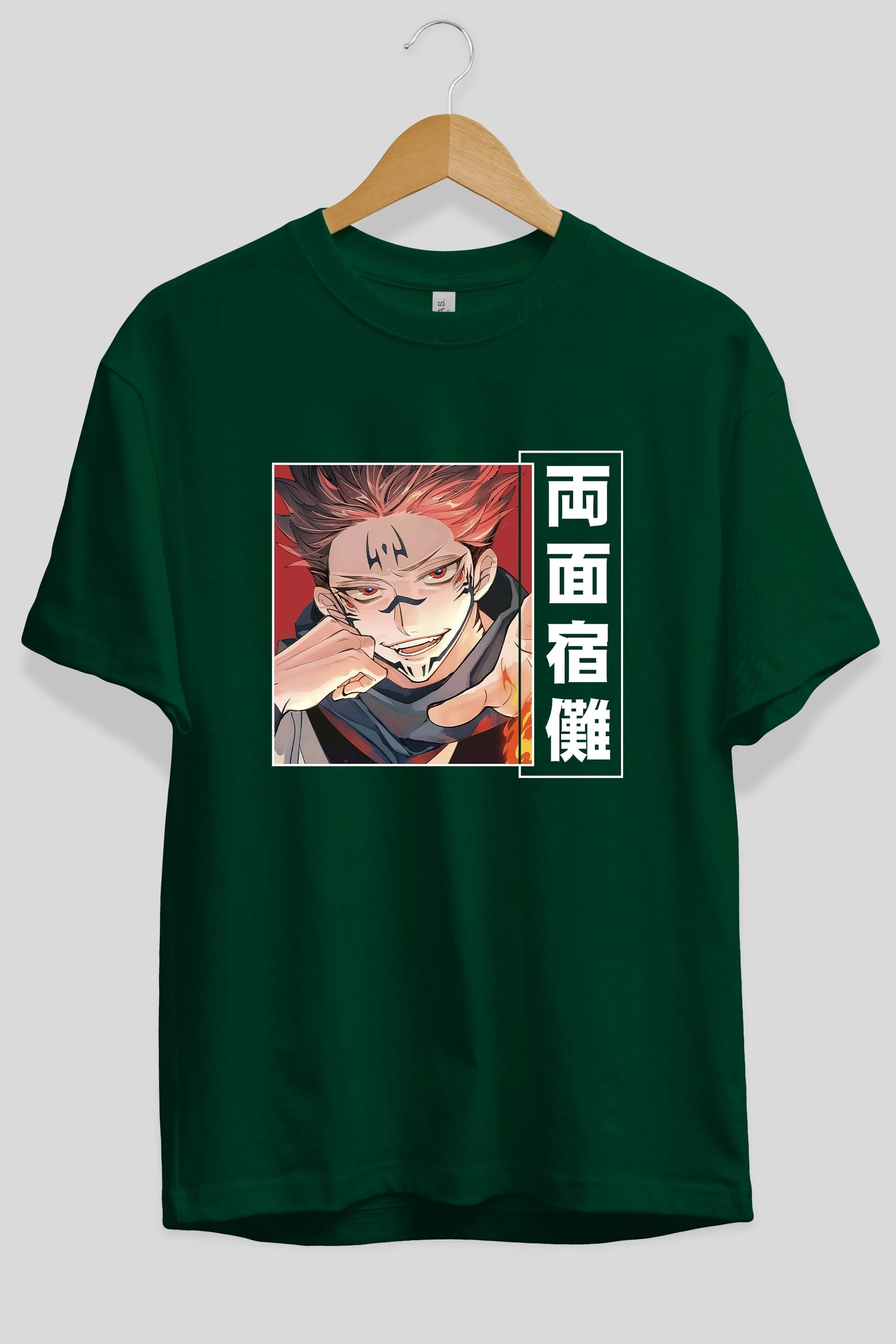Sukuna Ryoumen 4 Anime Ön Baskılı Oversize t-shirt %100 pamuk Erkek Kadın Unisex
