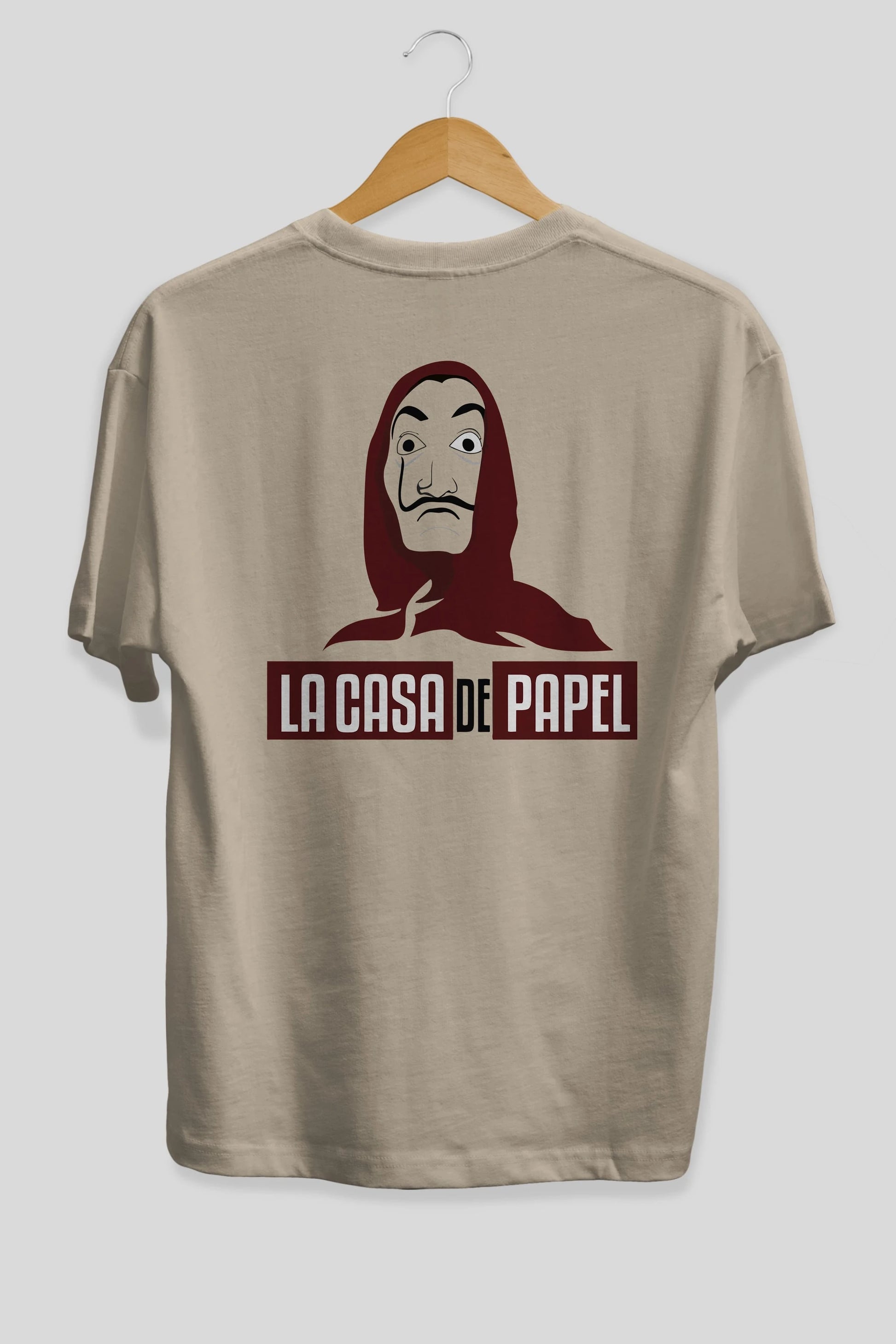 La Casa De Papel (1) Arka Baskılı Oversize t-shirt Erkek Kadın Unisex %100 Pamuk Bisiklet Yaka tişort