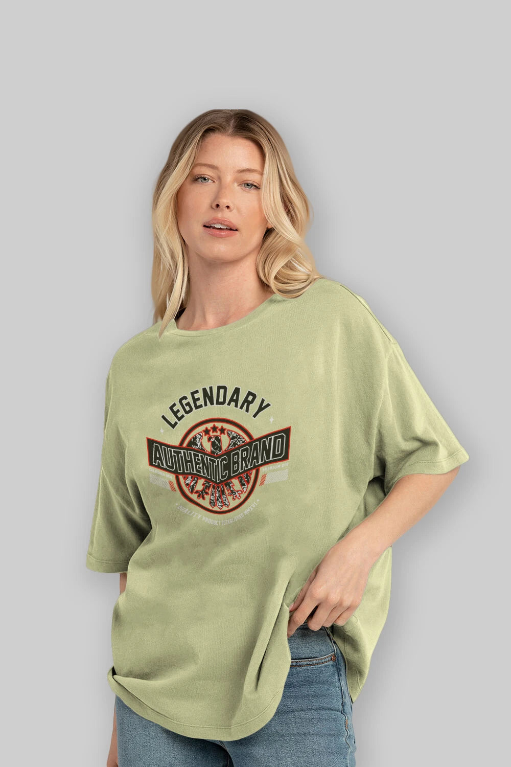 Legendary Brand Ön Baskılı Oversize t-shirt Erkek Kadın Unisex