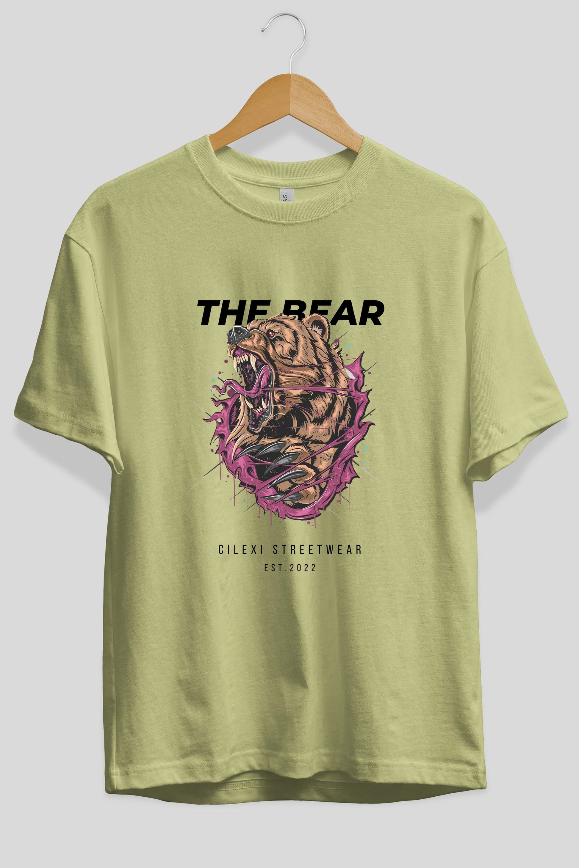 The Bear Ön Baskılı Oversize t-shirt Erkek Kadın Unisex