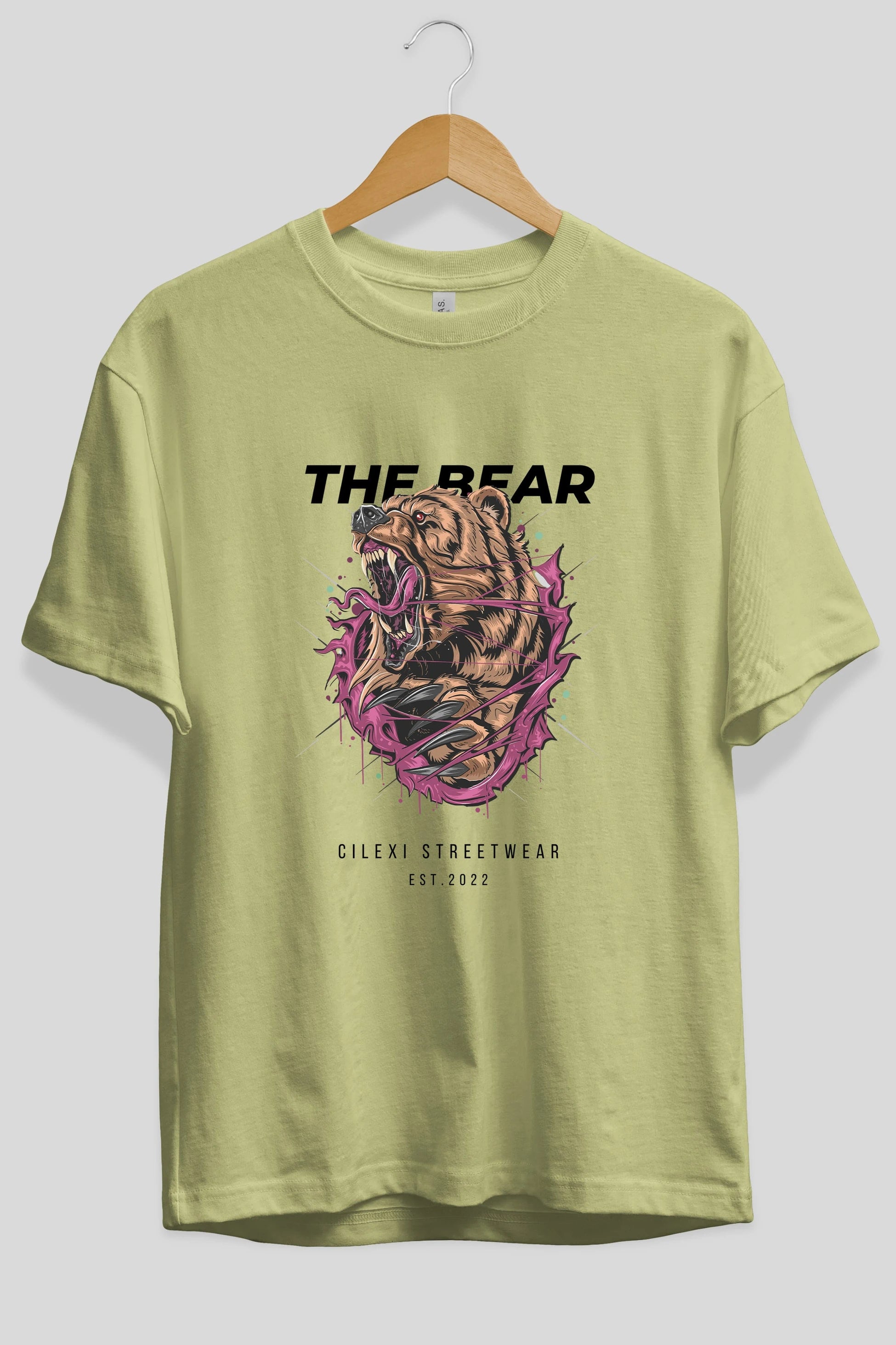 The Bear Ön Baskılı Oversize t-shirt Erkek Kadın Unisex