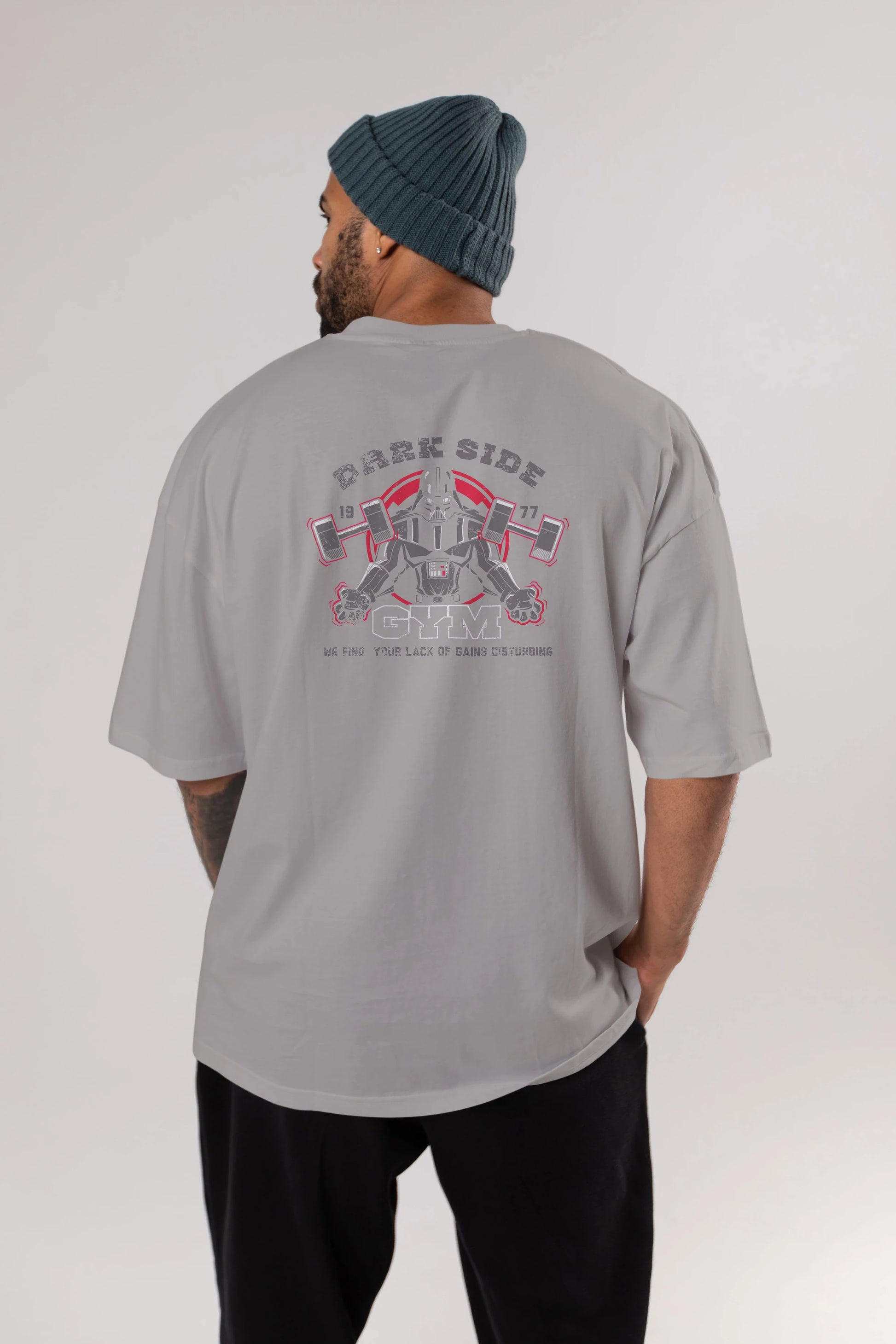 Darth Vader GYM Arka Baskılı Oversize t-shirt Erkek Kadın Unisex %100 Pamuk Bisiklet Yaka tişort