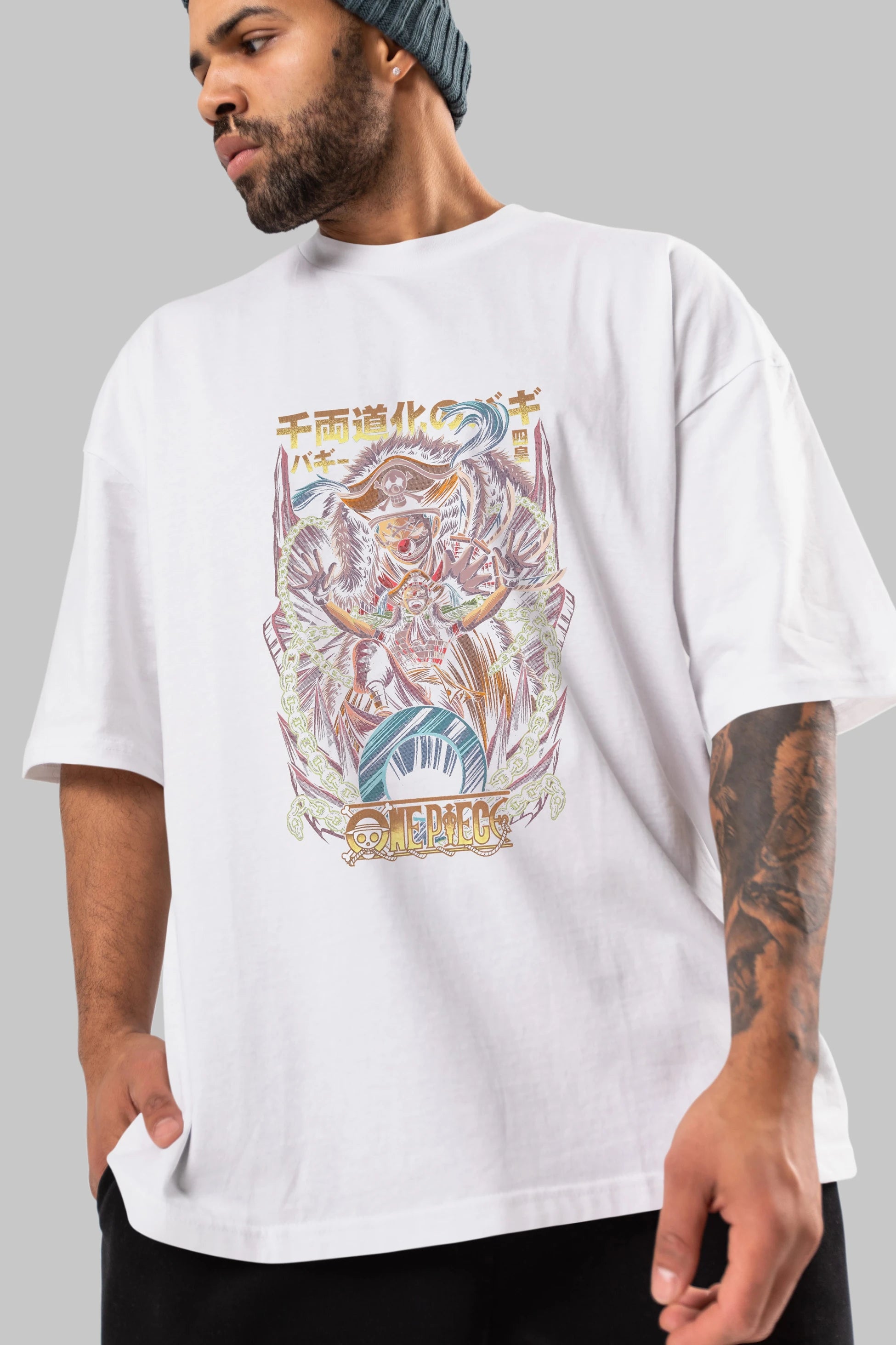 ONE PIECE (5) Anime Ön Baskılı Oversize t-shirt %100 pamuk Erkek Kadın Unisex