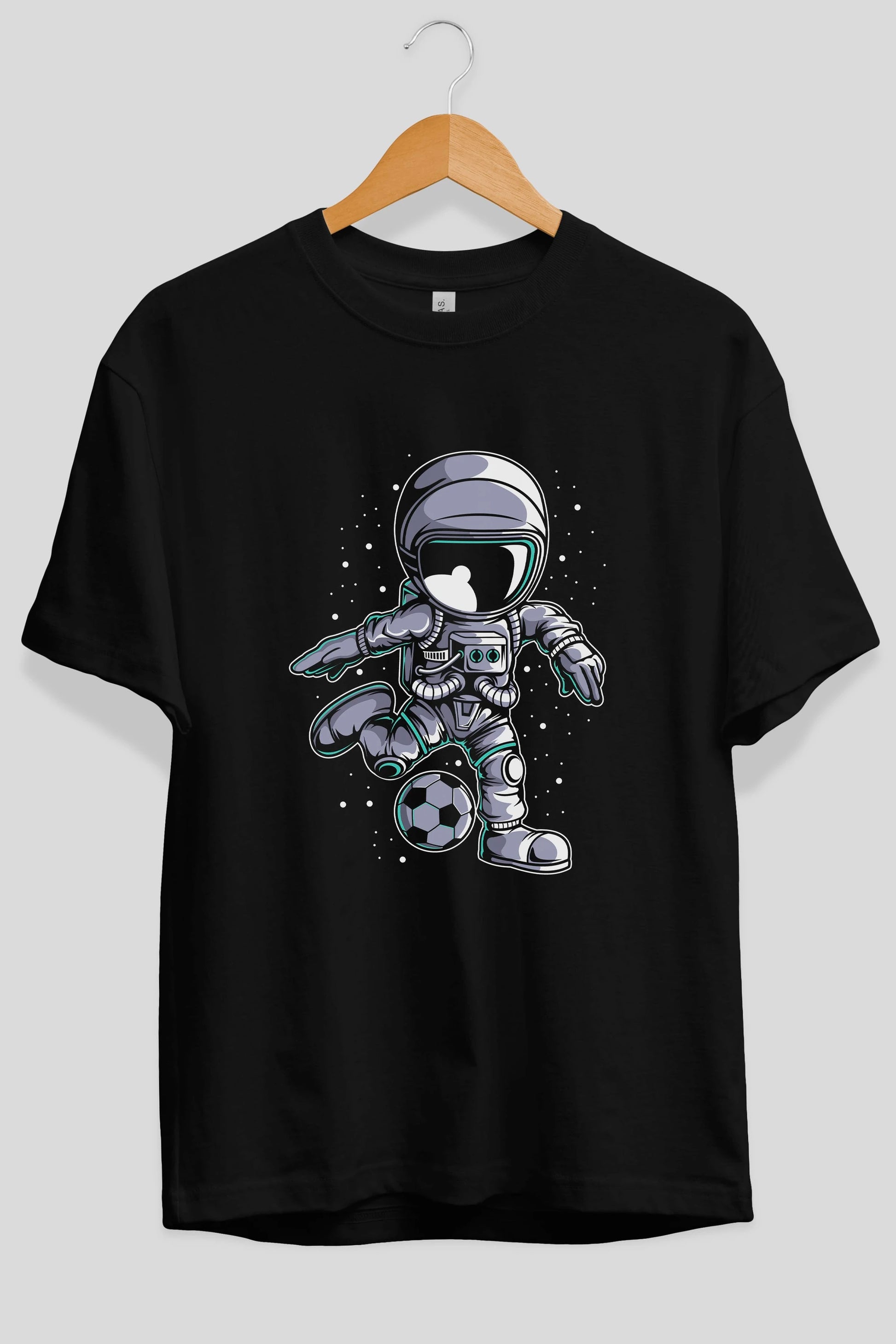 Astronaut Soccer (2) Ön Baskılı Oversize t-shirt Erkek Kadın Unisex