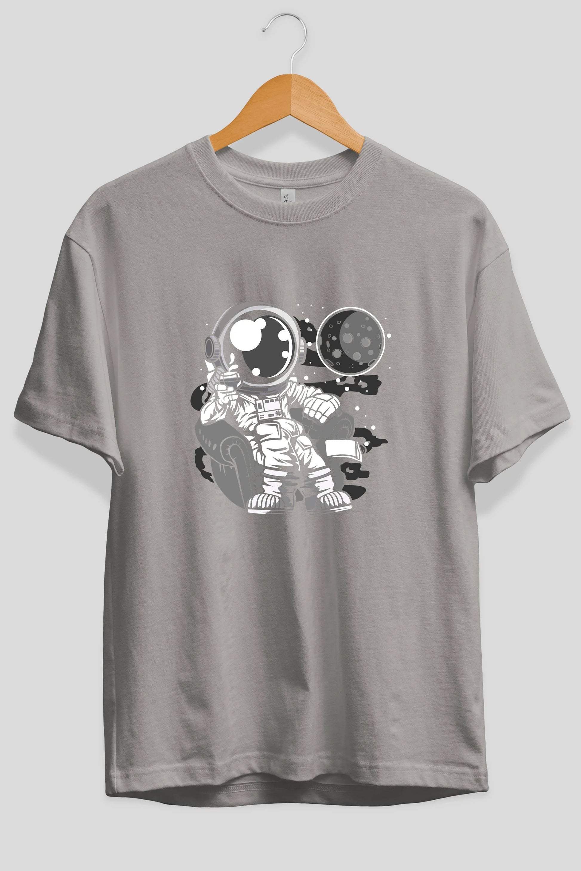 Astronaut Drinking And Relax Ön Baskılı Oversize t-shirt Erkek Kadın Unisex