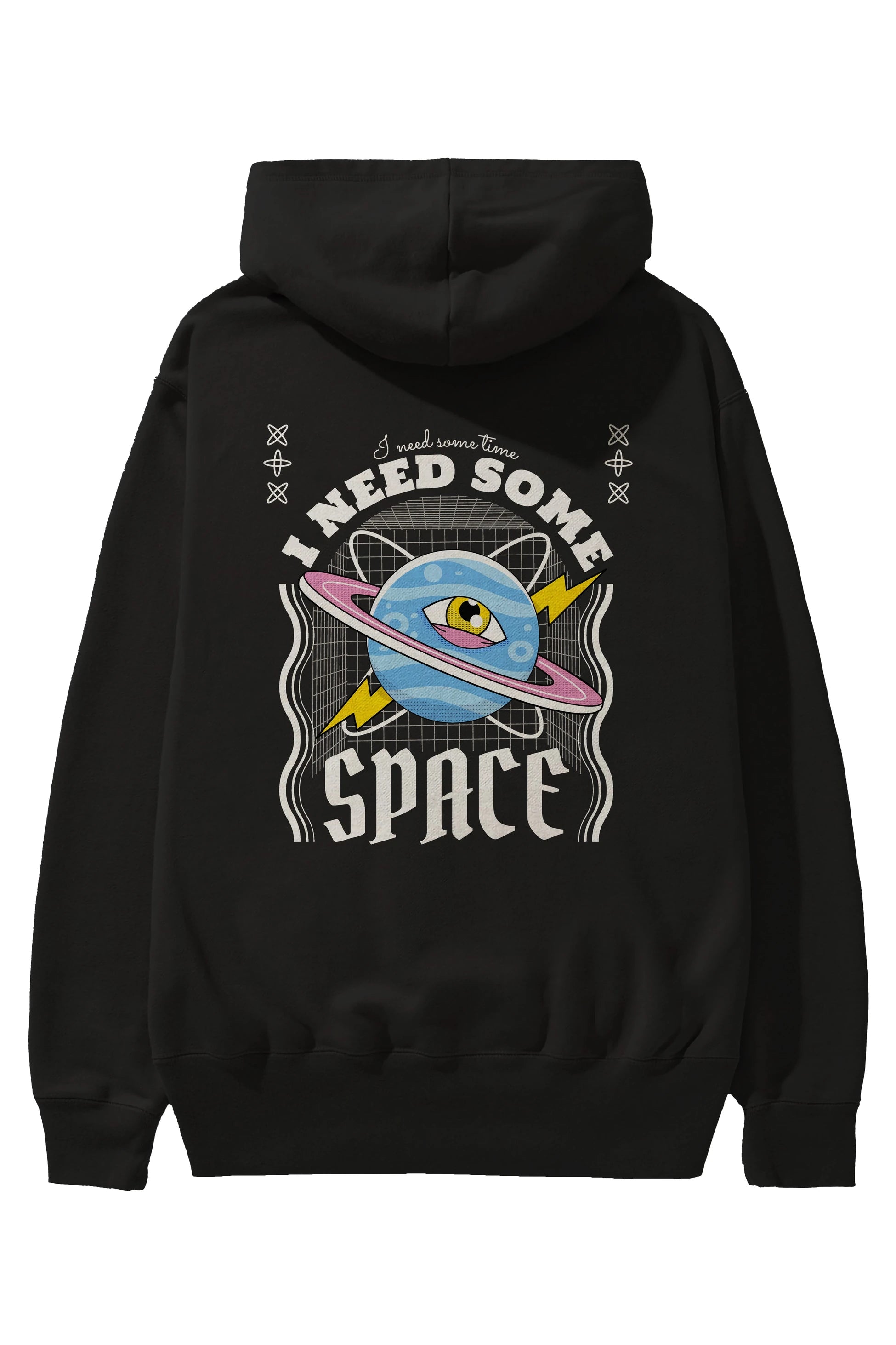 I Need Some Space Arka Baskılı Hoodie Oversize Kapüşonlu Sweatshirt Erkek Kadın Unisex