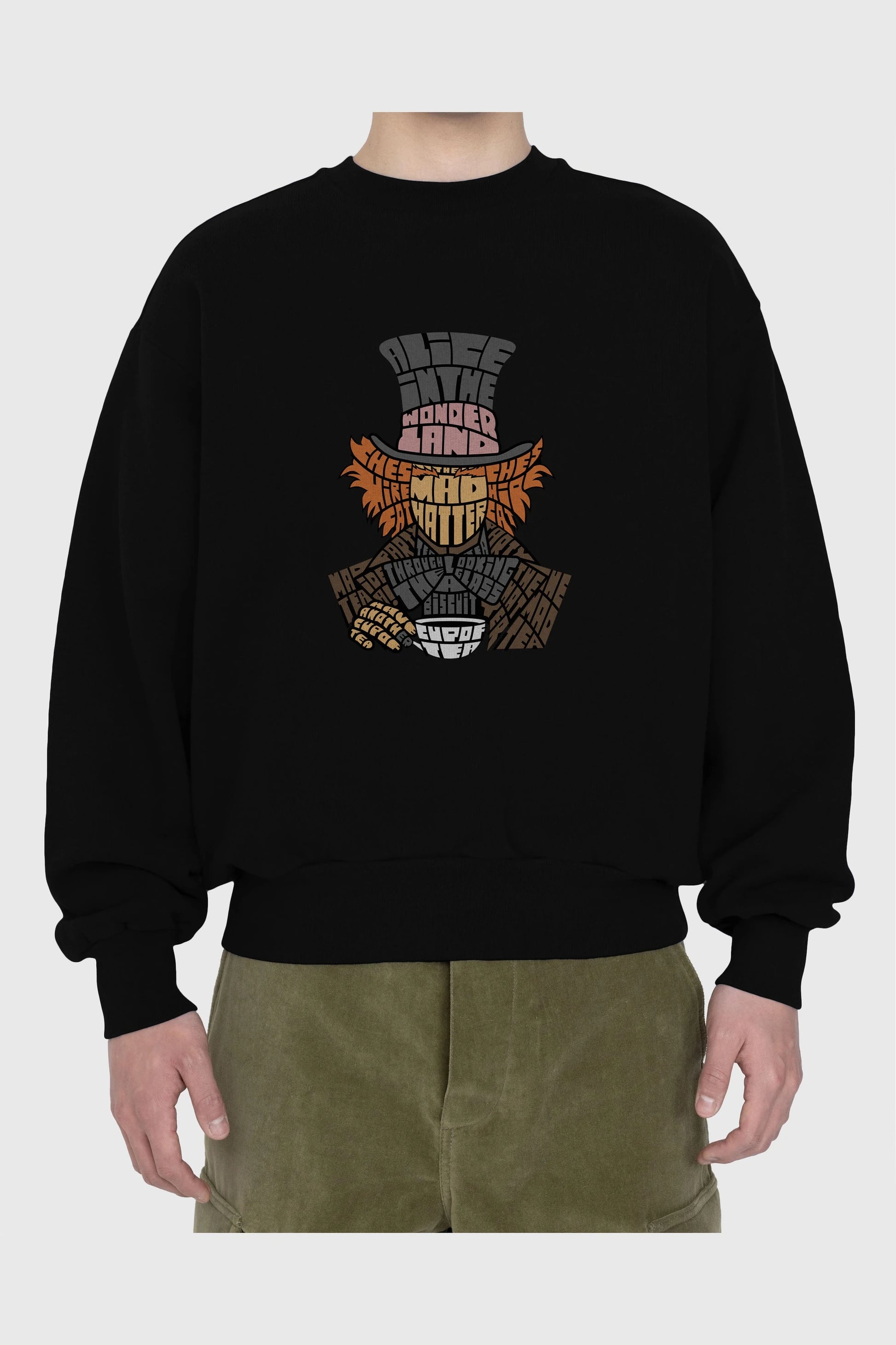 Madhatter Ön Baskılı Oversize Sweatshirt Erkek Kadın Unisex