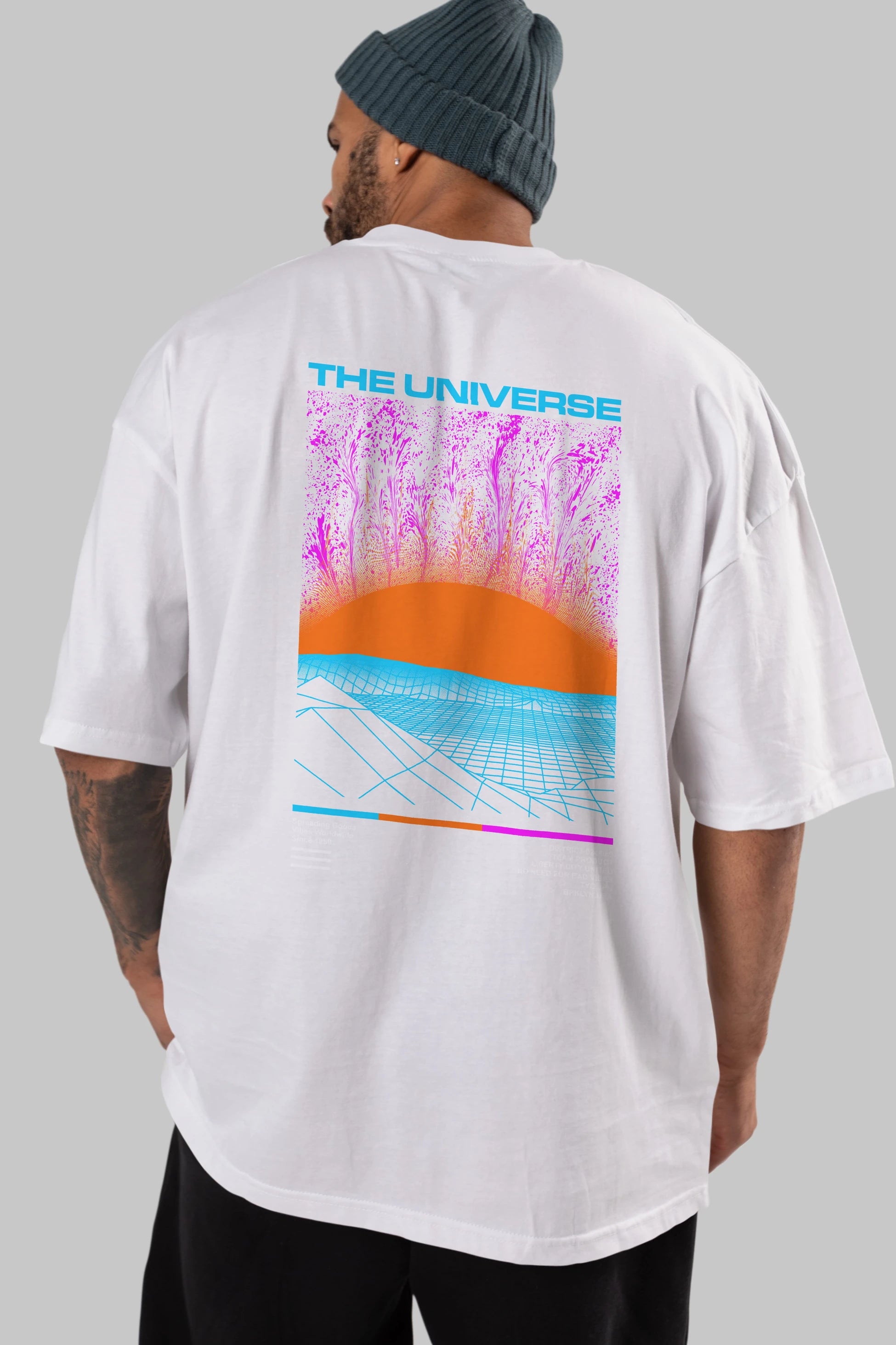 The Universe Arka Baskılı Oversize t-shirt Erkek Kadın Unisex