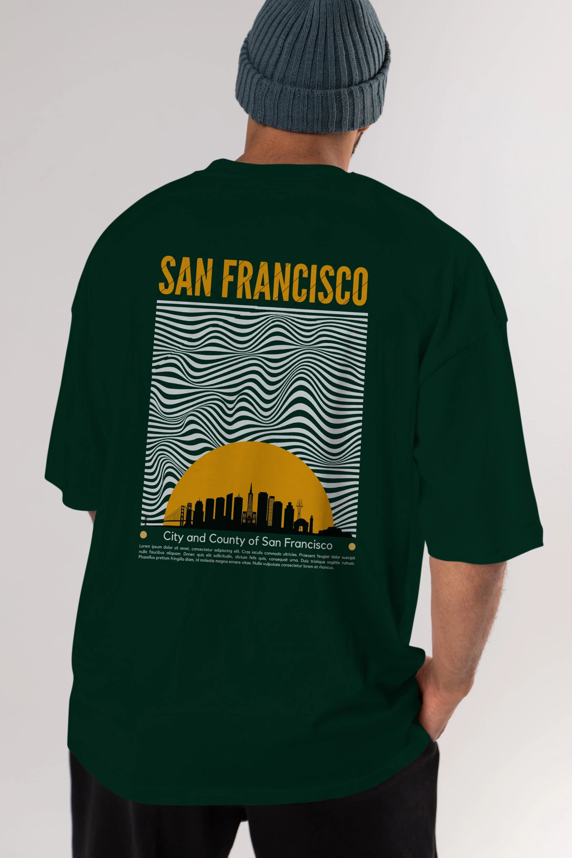 San Francisco Yazılı Arka Baskılı Oversize t-shirt Erkek Kadın Unisex