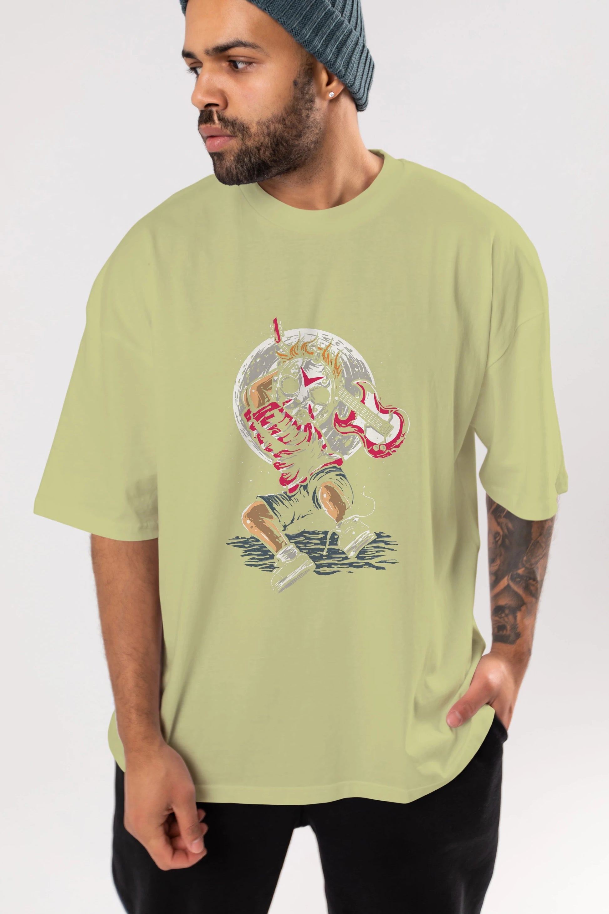 Break The Noise Ön Baskılı Oversize t-shirt Erkek Kadın Unisex %100 Pamuk tişort