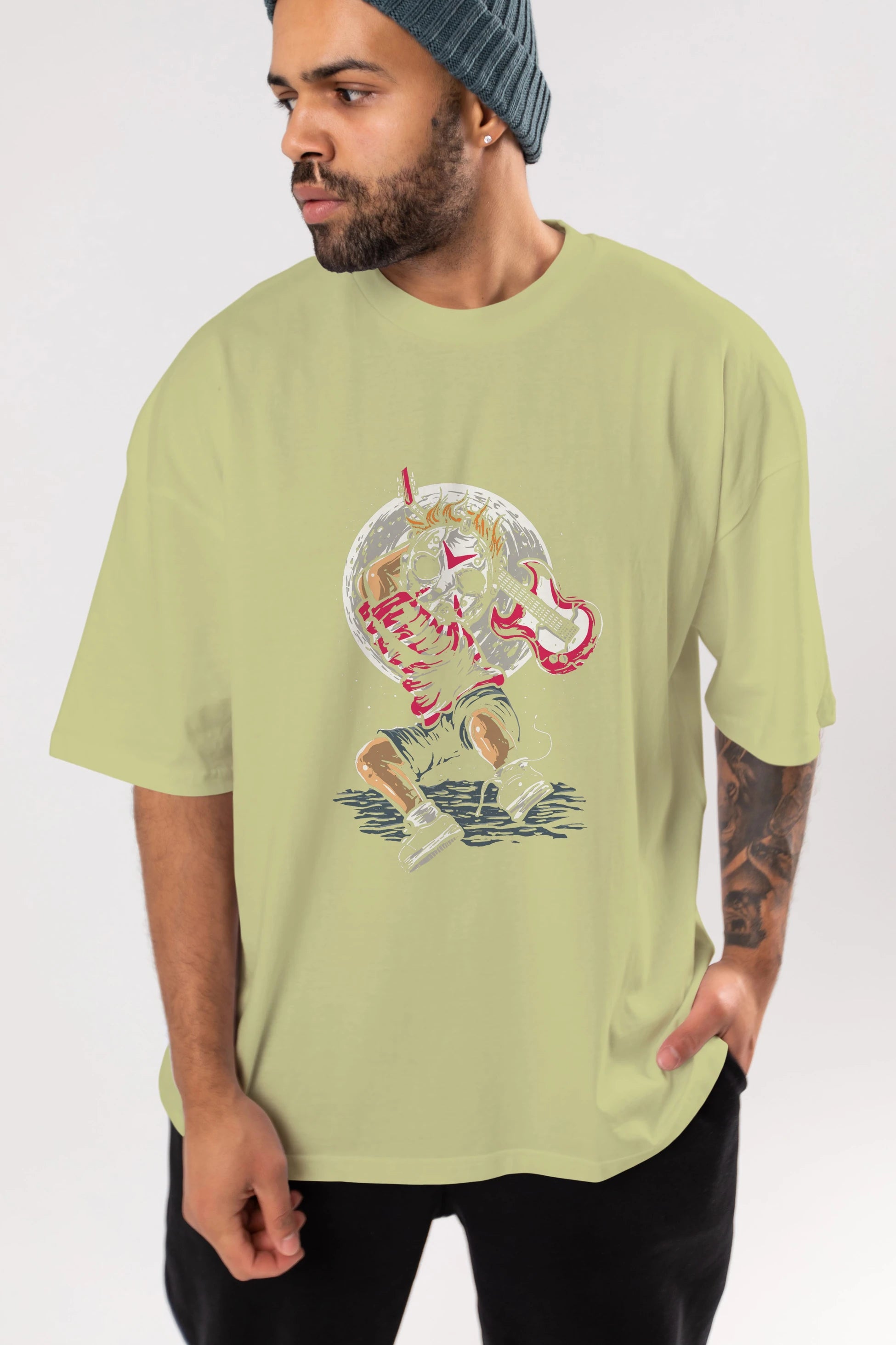Break The Noise Ön Baskılı Oversize t-shirt Erkek Kadın Unisex %100 Pamuk tişort