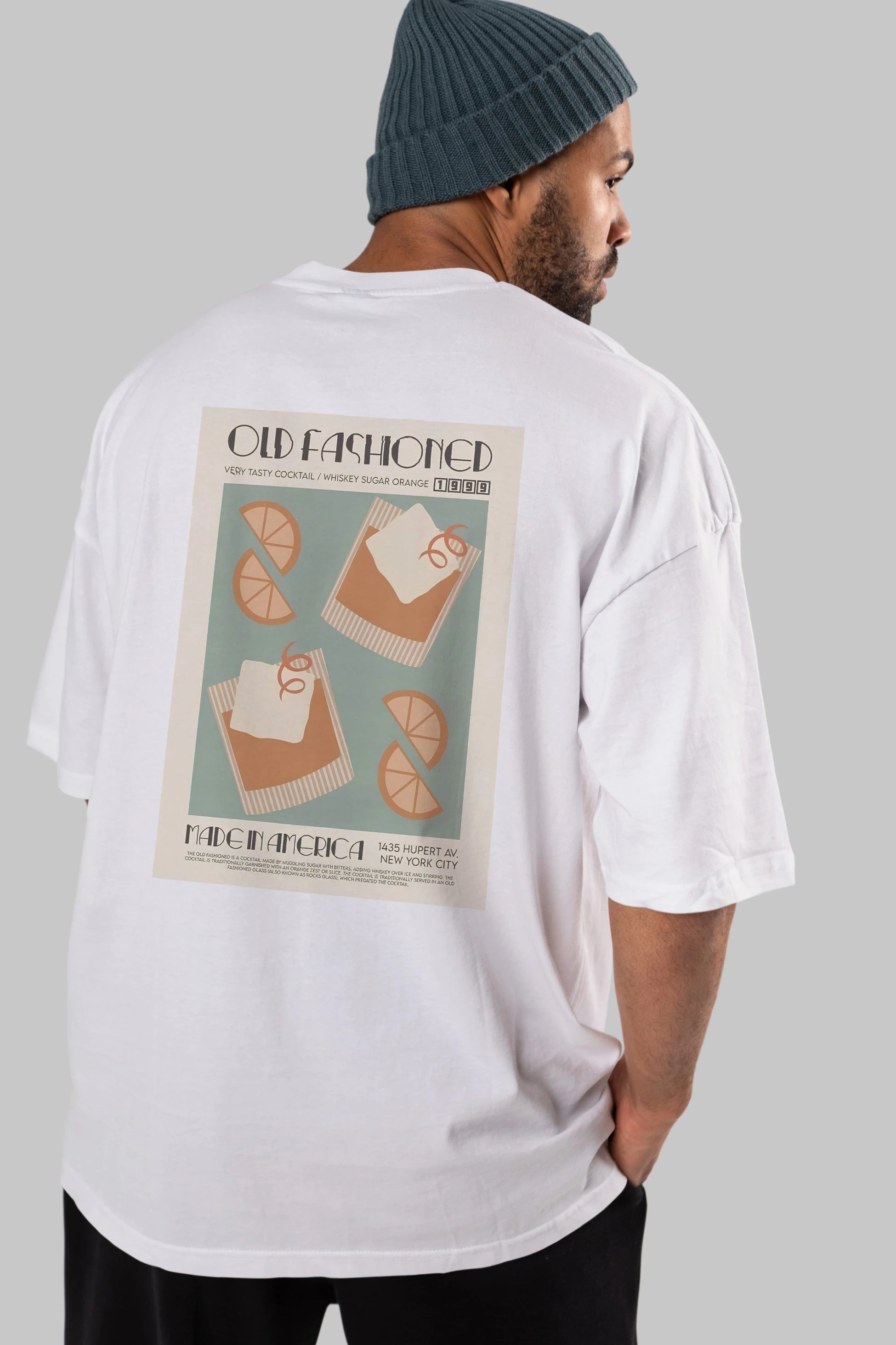 Old Fashioned 2 Arka Baskılı Oversize t-shirt Erkek Kadın Unisex %100 Pamuk Bisiklet Yaka tişort