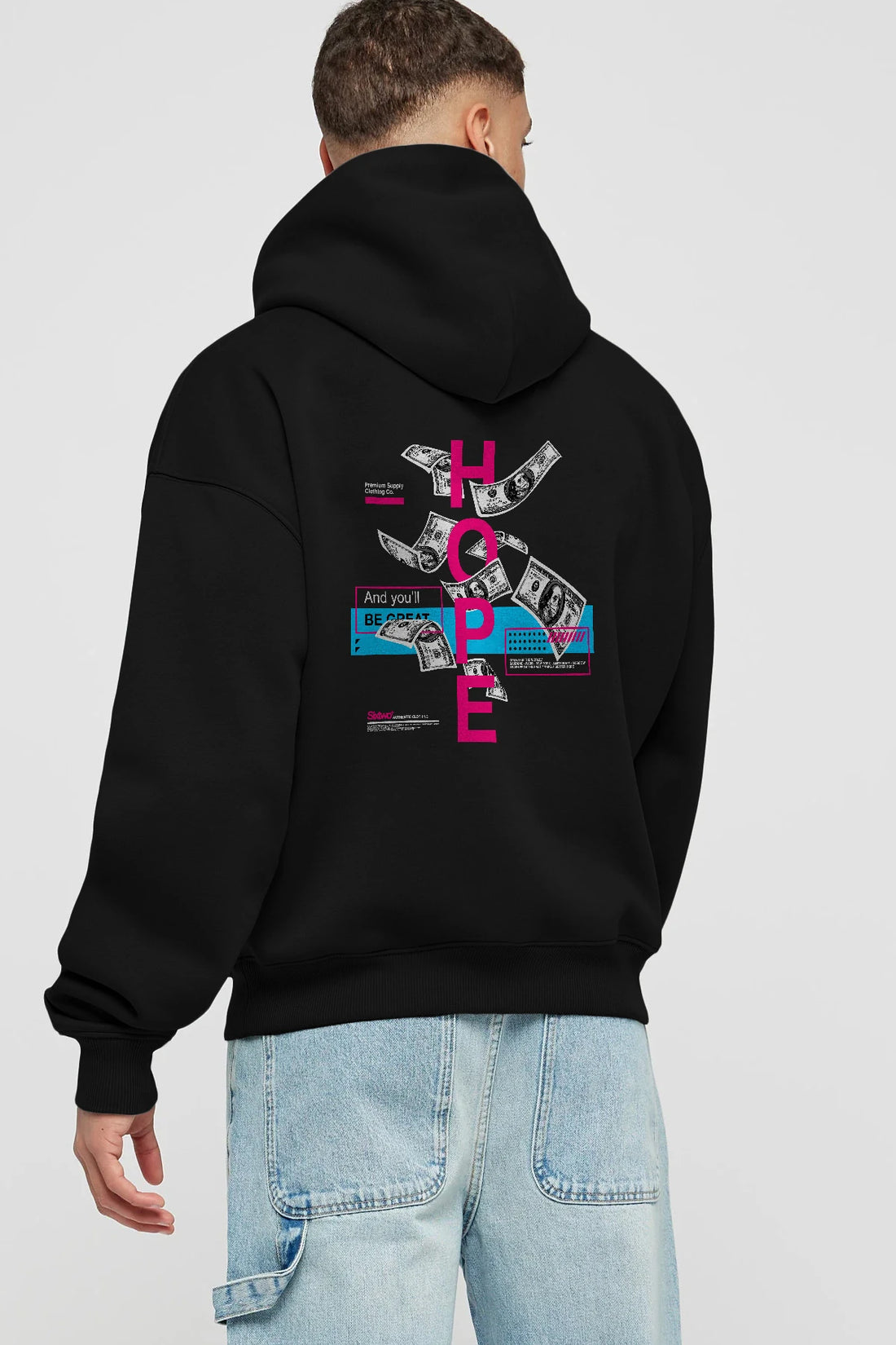 Hope Arka Baskılı Hoodie Oversize Kapüşonlu Sweatshirt Erkek Kadın Unisex