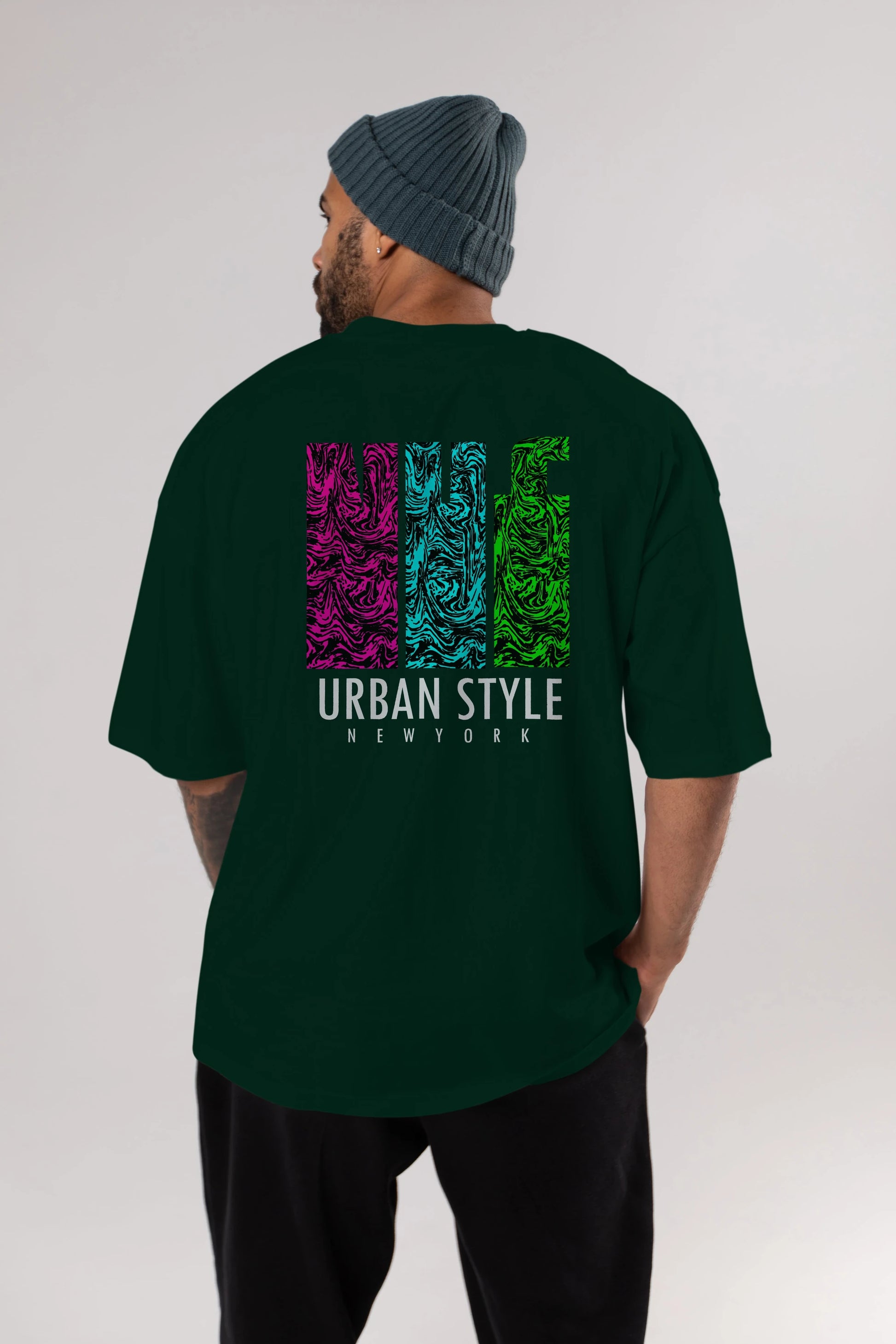 Urban Style Newyork Arka Baskılı Oversize t-shirt Erkek Kadın Unisex
