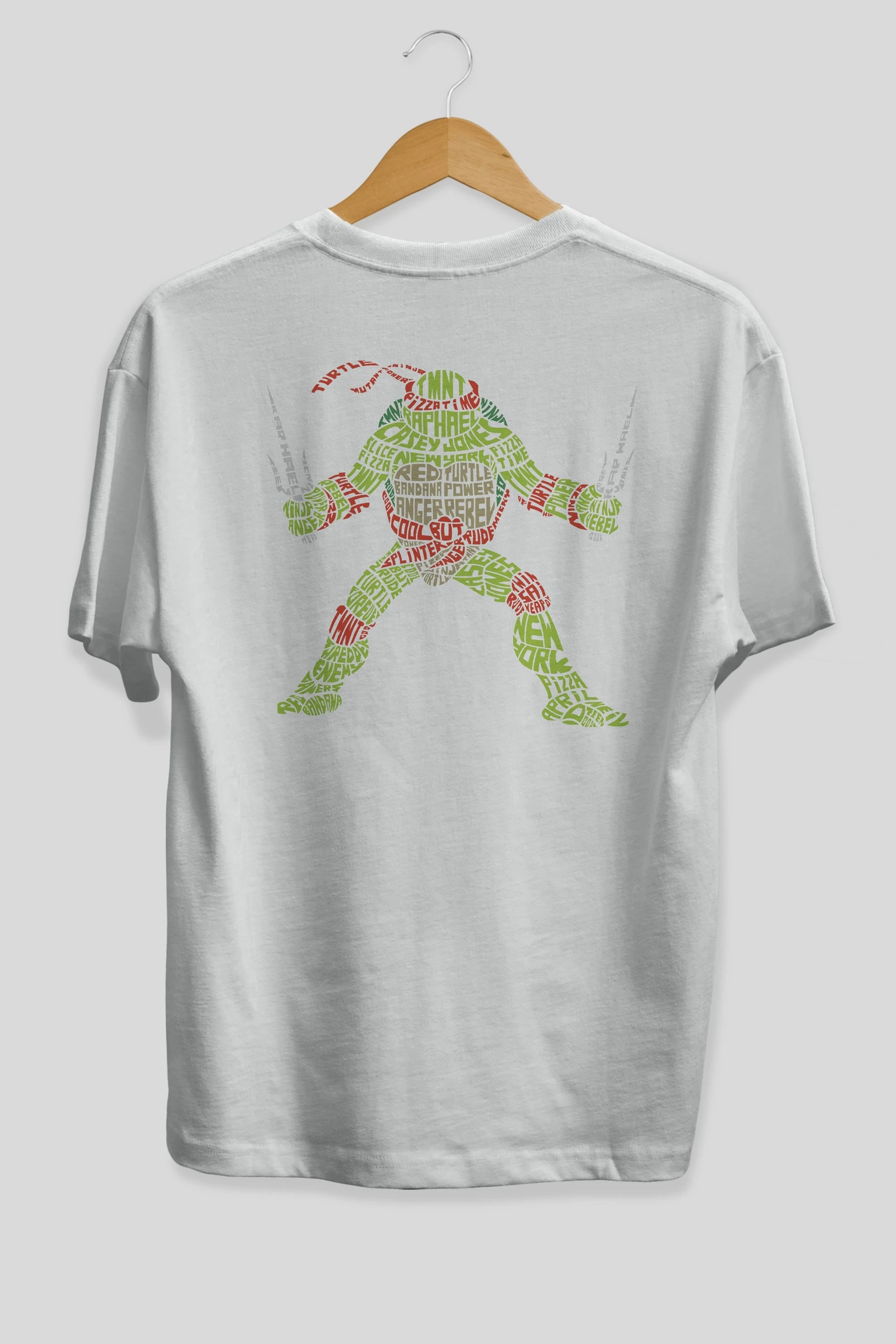 Ninja Turtle Arka Baskılı Oversize t-shirt %100 pamuk Erkek Kadın Unisex