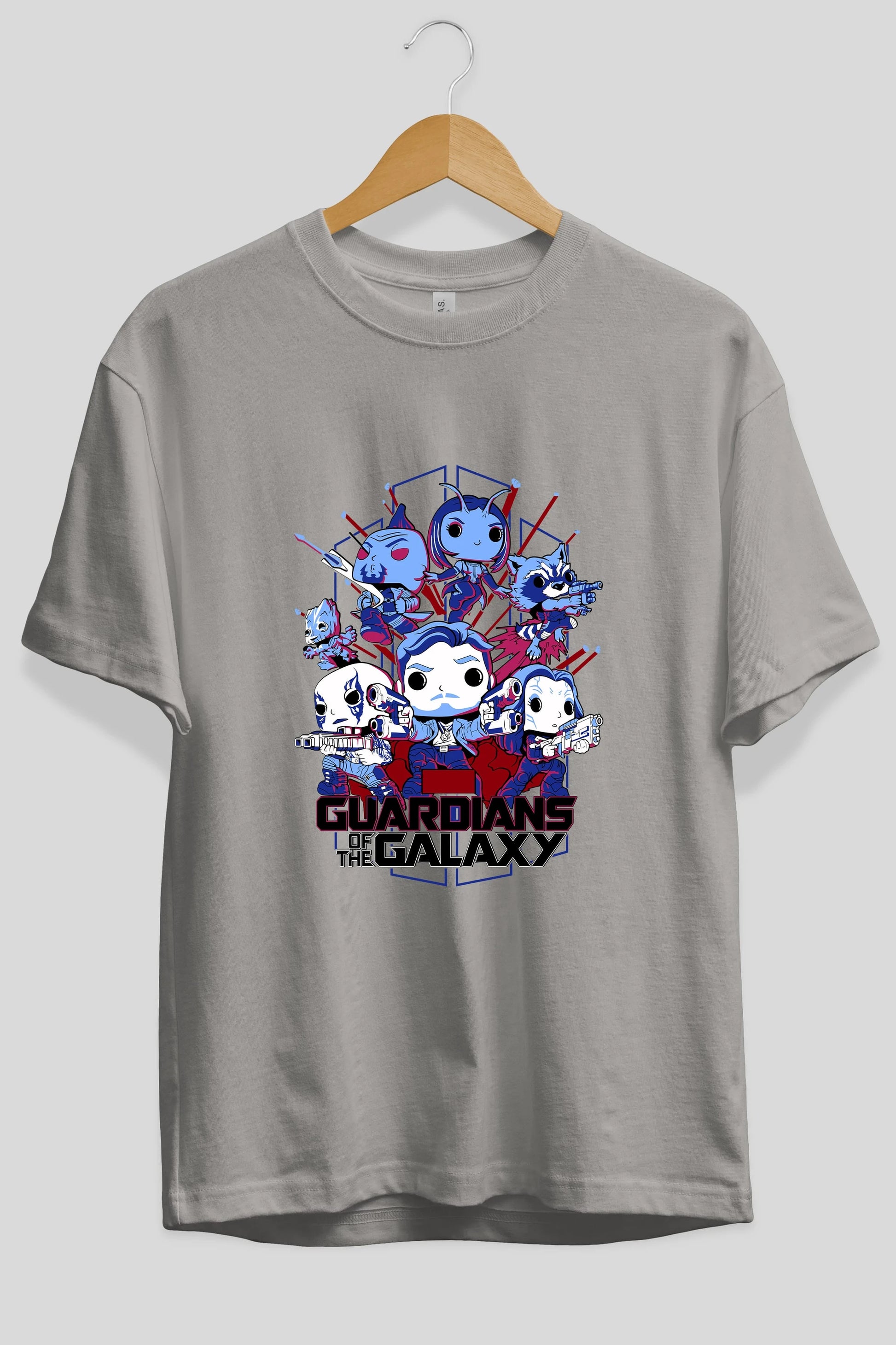 Guardians of the Galaxy Ön Baskılı Oversize t-shirt Erkek Kadın Unisex %100 Pamuk Bisiklet Yaka tişort