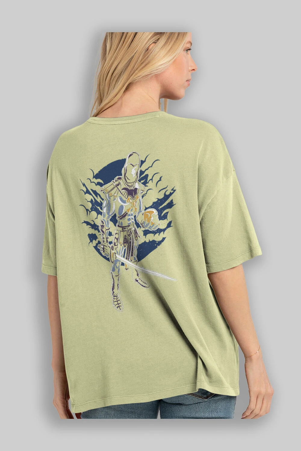 Skeleton King Arka Baskılı Oversize t-shirt Erkek Kadın Unisex %100 Pamuk