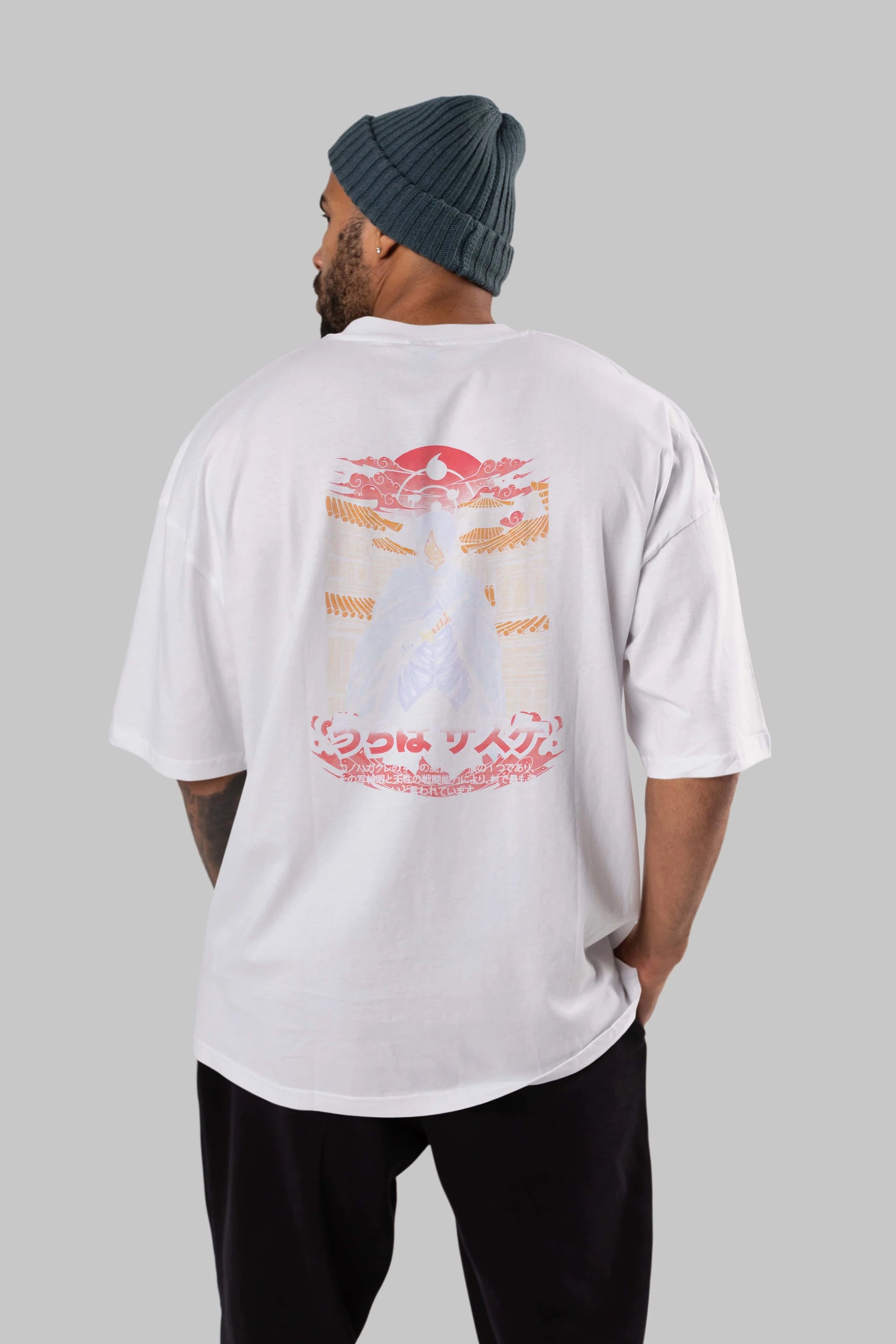NARUTO SASUKE UCHIHA 1 Anime Arka Baskılı Oversize t-shirt Erkek Kadın Unisex