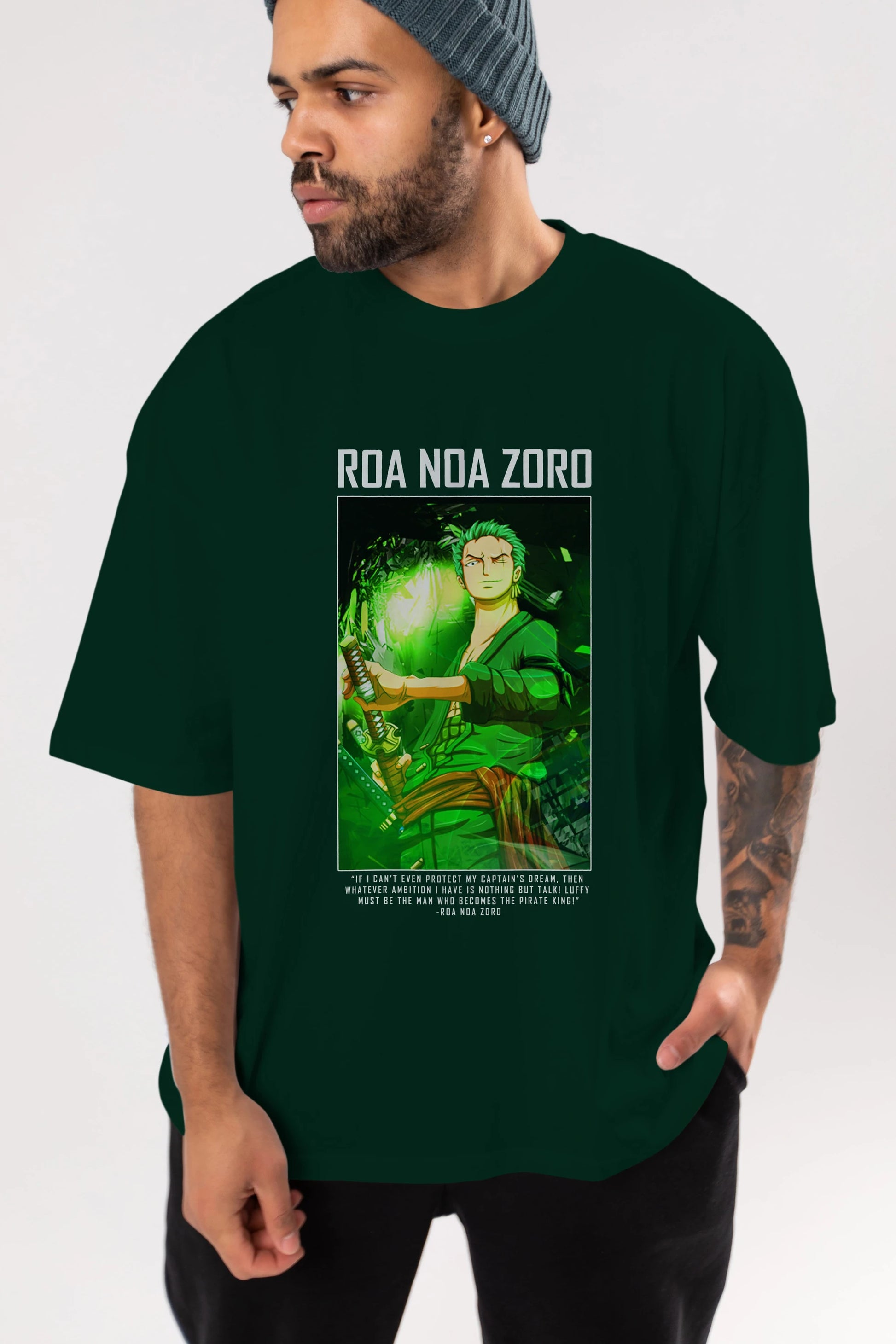 Roronoa Zoro 5 Anime Ön Baskılı Oversize t-shirt Erkek Kadın Unisex