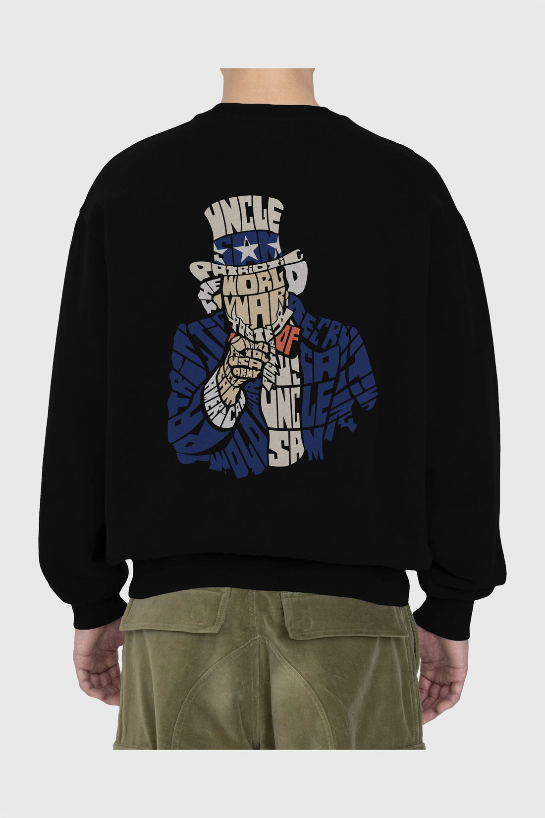 Uncle Sam Arka Baskılı Oversize Sweatshirt Erkek Kadın Unisex
