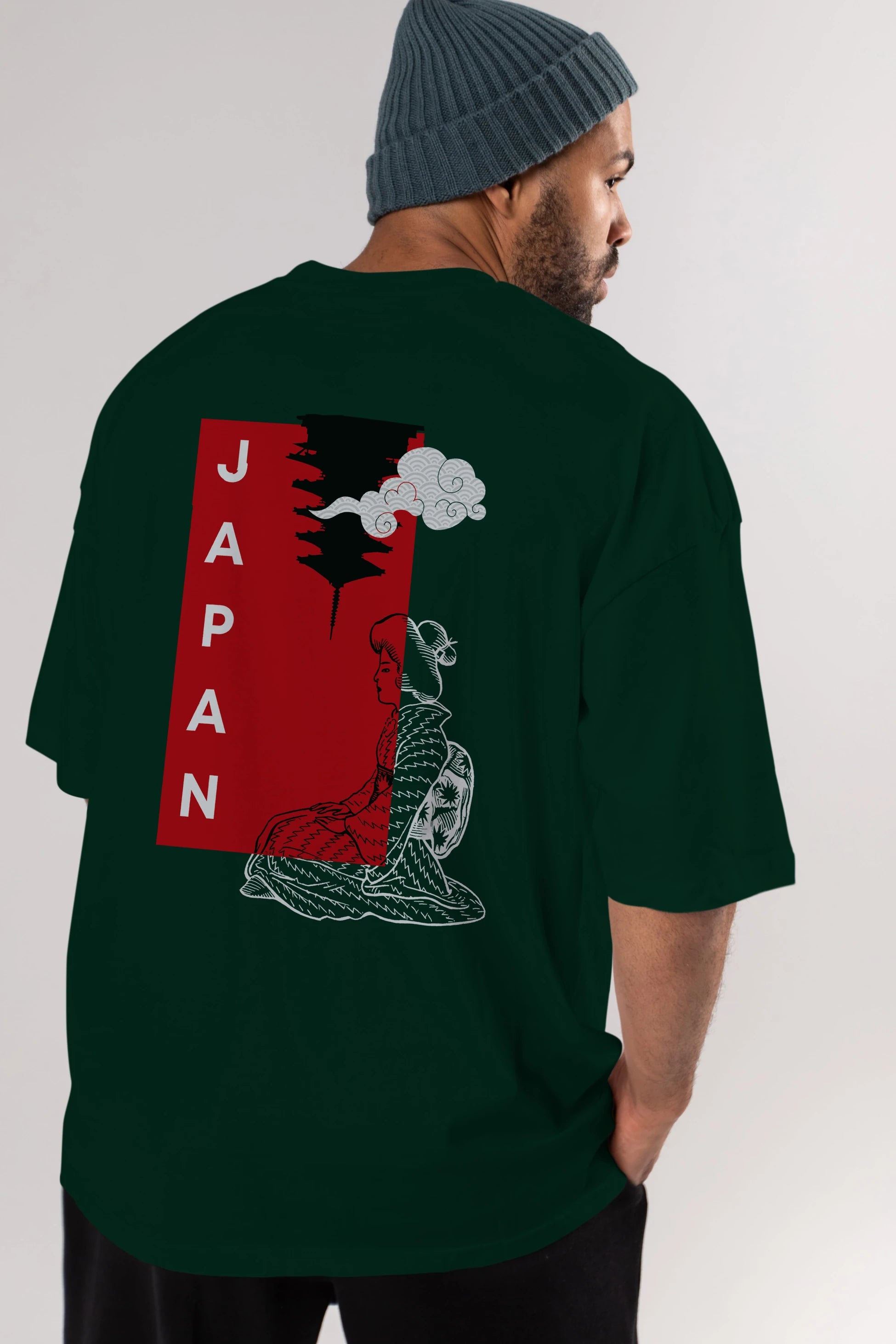 Japan Yazılı Streetwear Arka Baskılı Oversize t-shirt Erkek Kadın Unisex