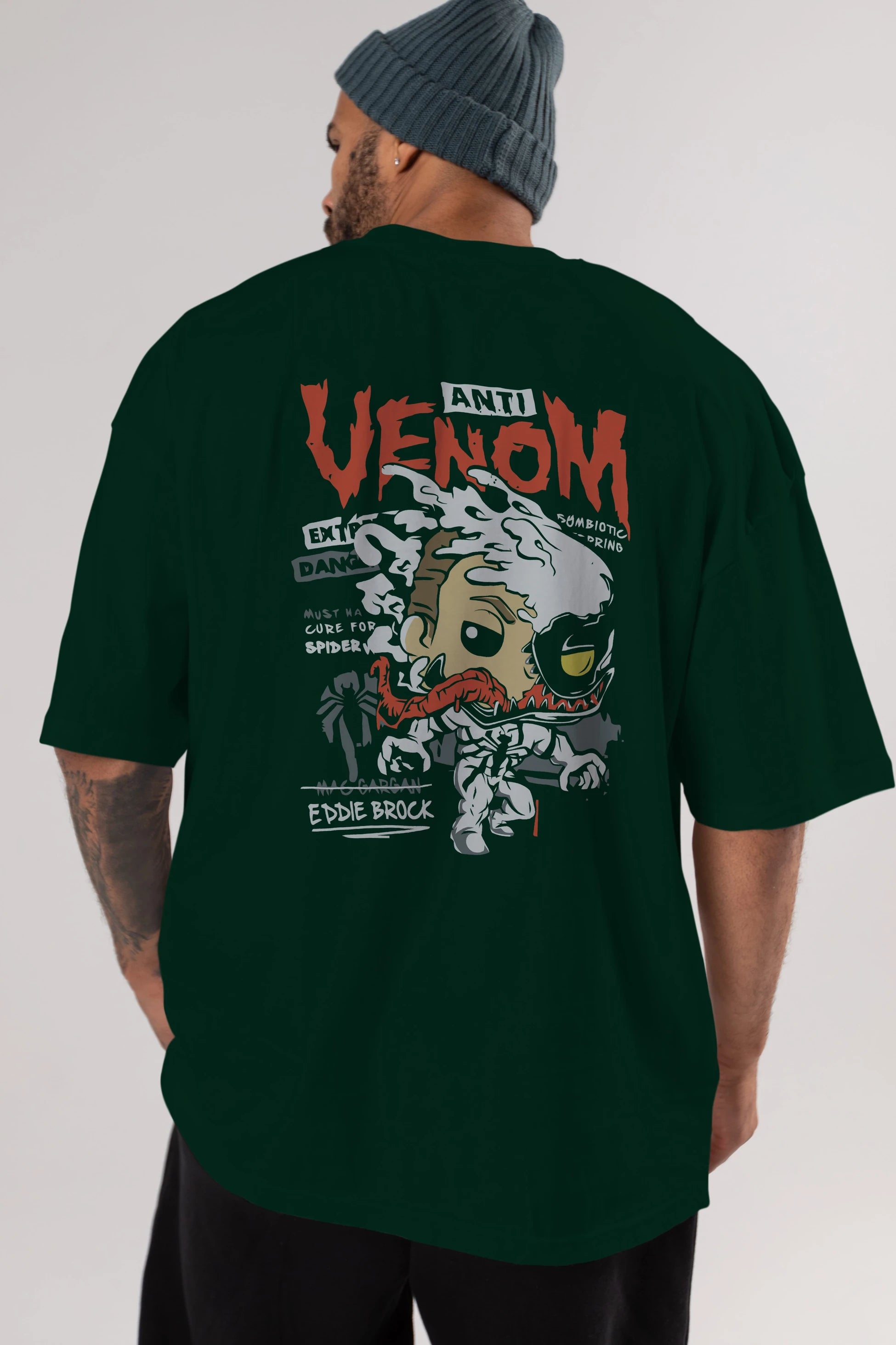 Venom (9) Arka Baskılı Oversize t-shirt Erkek Kadın Unisex %100 Pamuk Bisiklet Yaka tişort