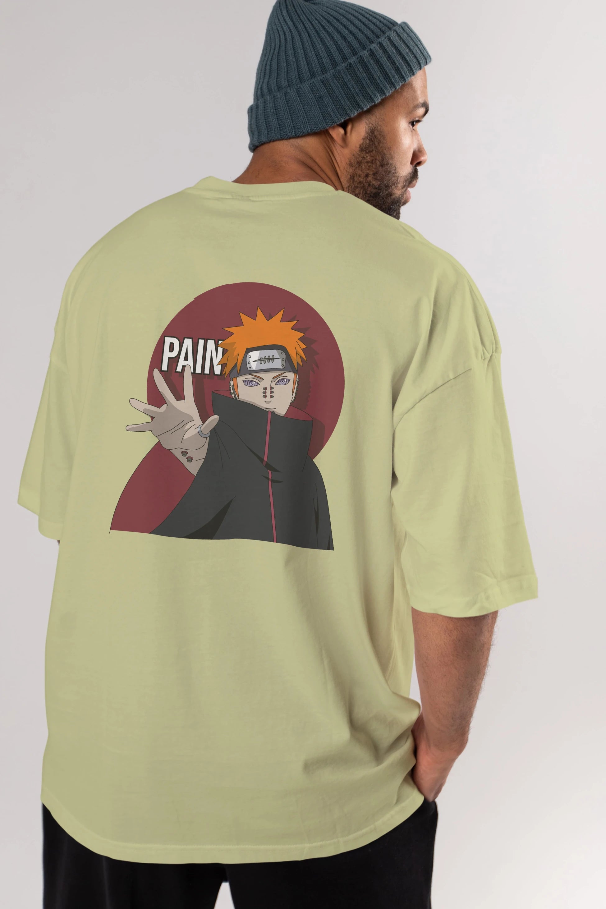 PAIN NARUTO Anime Arka Baskılı Oversize t-shirt Erkek Kadın Unisex