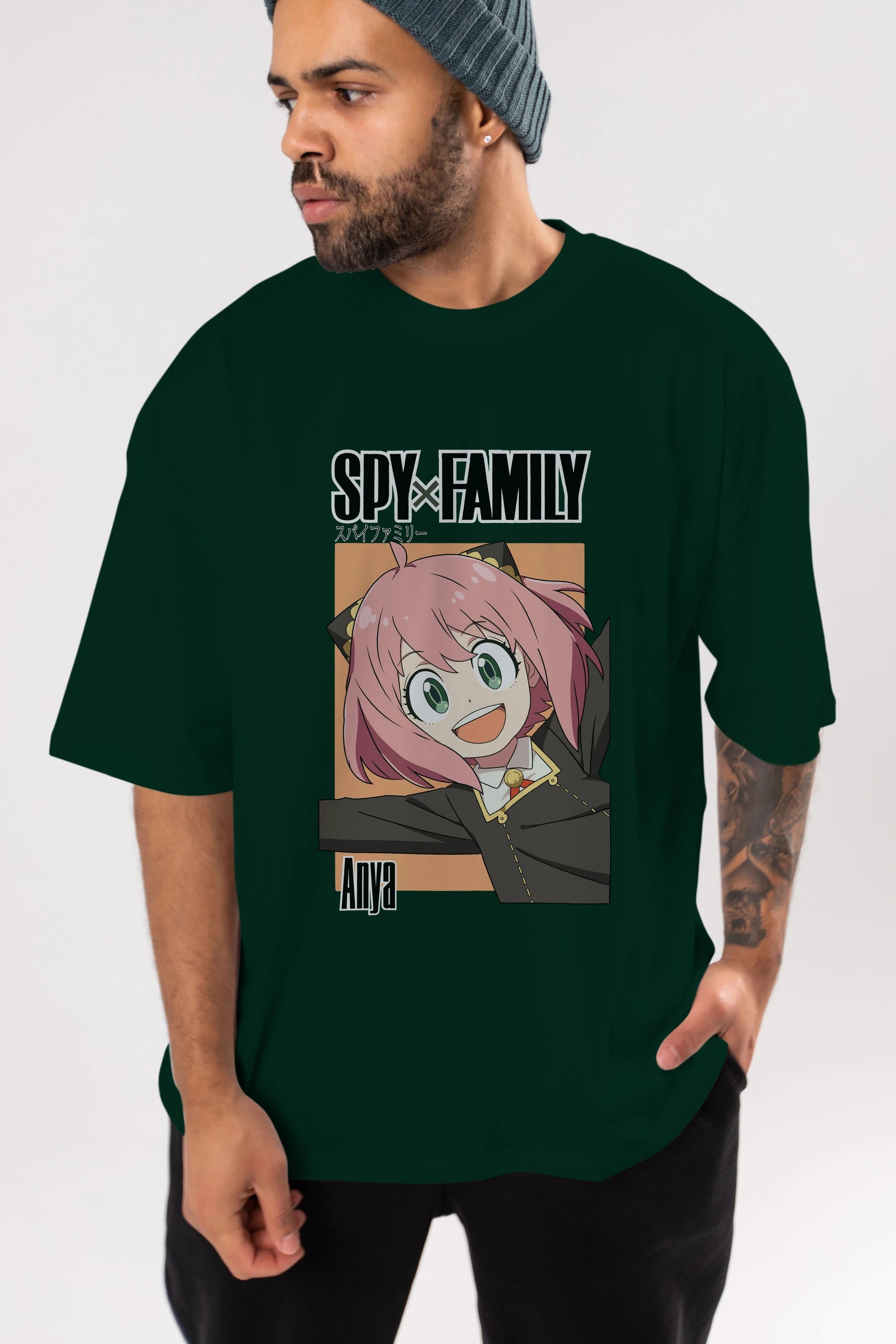 SPY X FAMILY Anya Anime Ön Baskılı Oversize t-shirt %100 pamuk Erkek Kadın Unisex