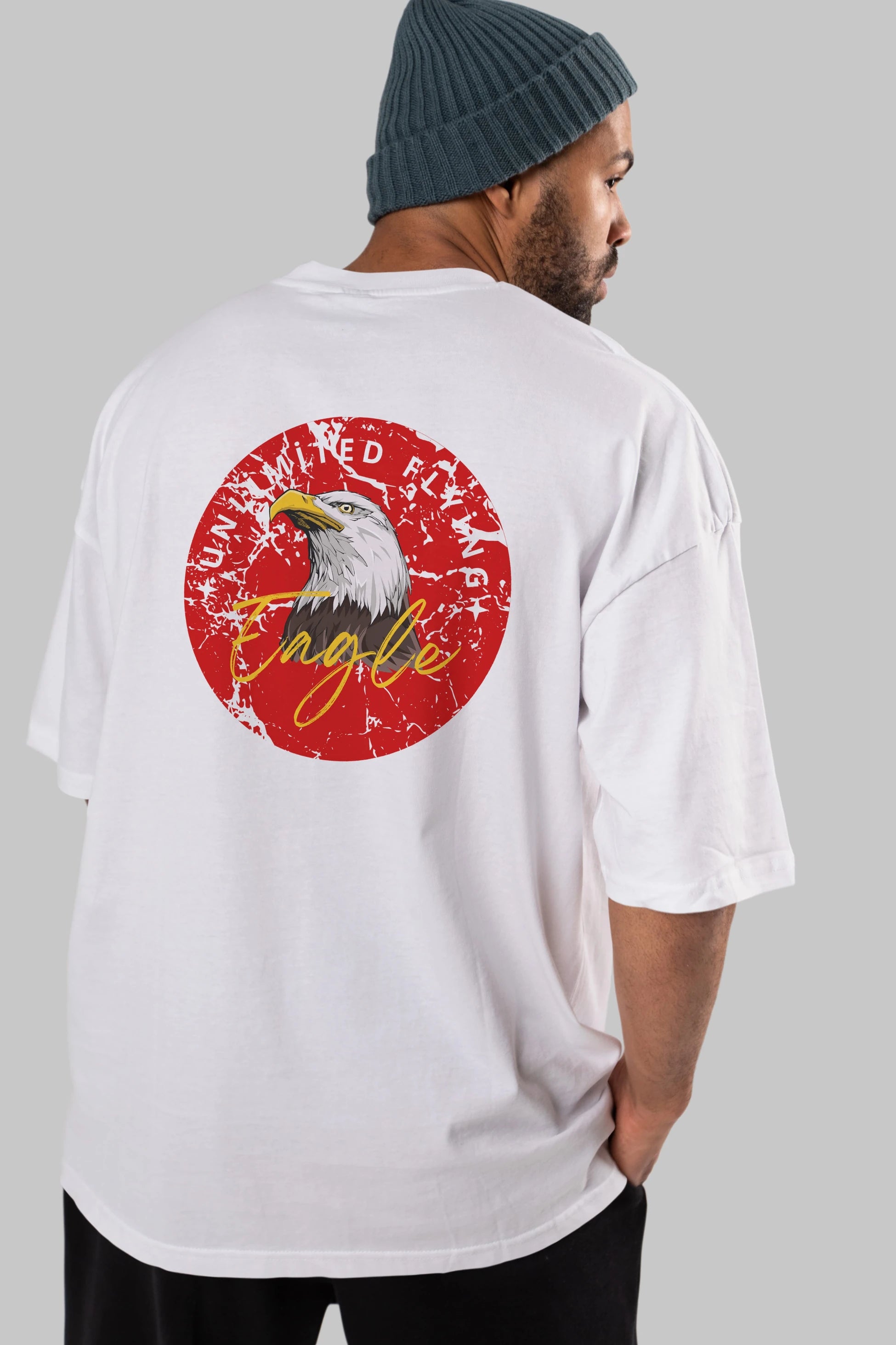 Unlimited Flying Yazılı Arka Baskılı Oversize t-shirt Erkek Kadın Unisex