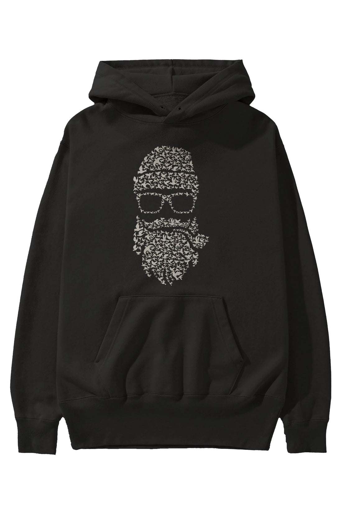 Birds Beard Ön Baskılı Hoodie Oversize Kapüşonlu Sweatshirt Erkek Kadın Unisex