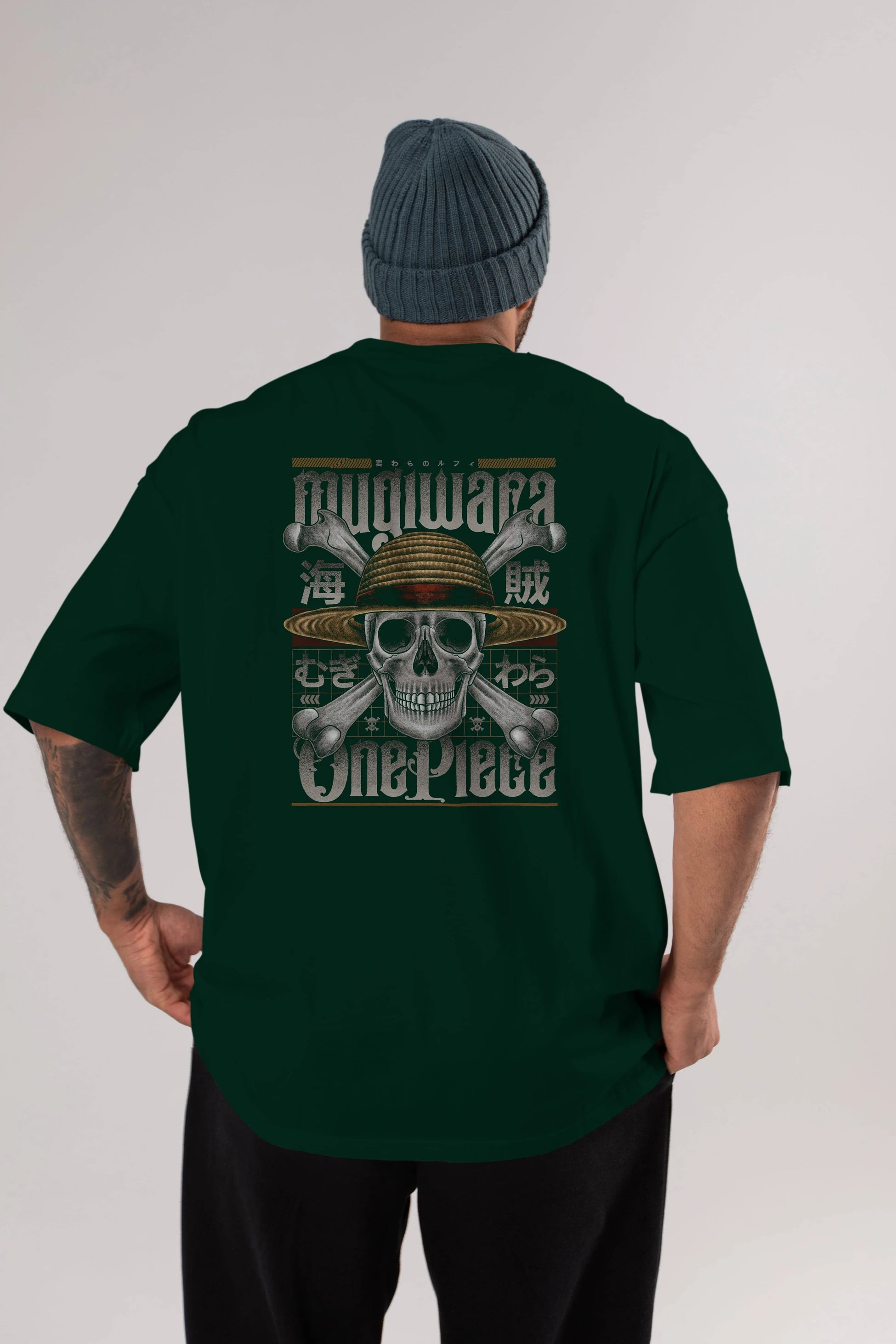 ONE PIECE (2) Anime Arka Baskılı Oversize t-shirt Erkek Kadın Unisex