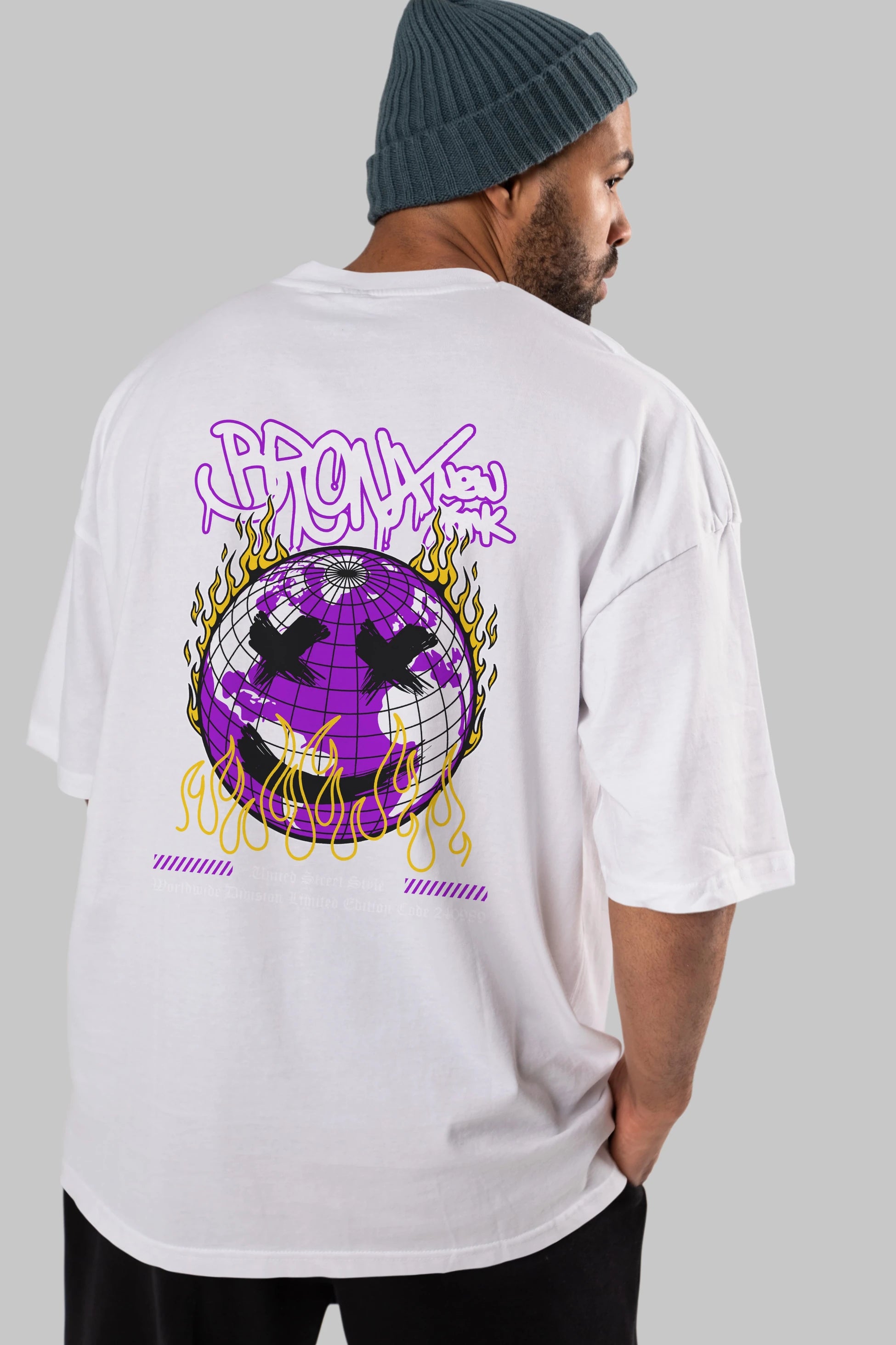 Bronx New York Arka Baskılı Oversize t-shirt Erkek Kadın Unisex