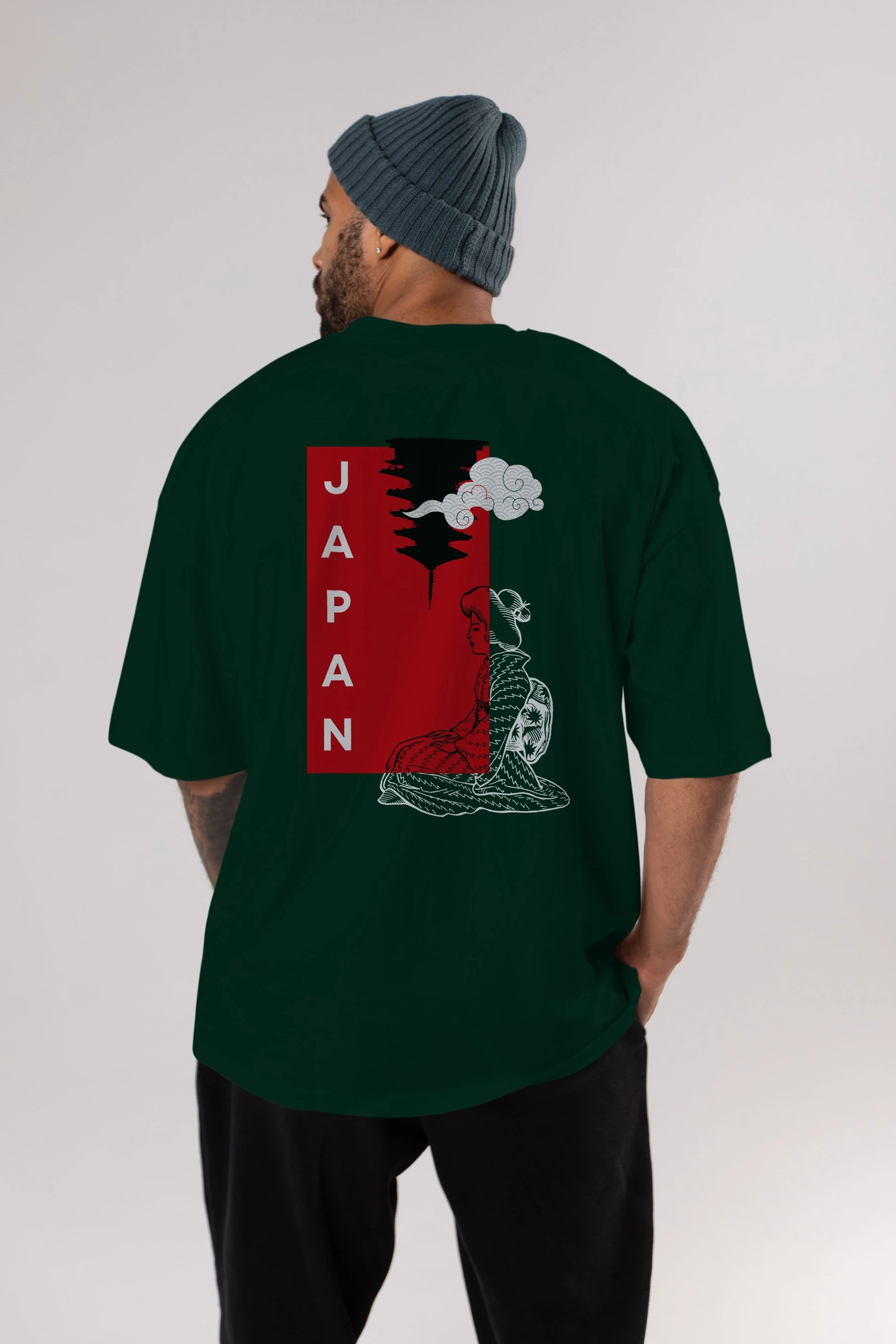 Japan Yazılı Streetwear Arka Baskılı Oversize t-shirt Erkek Kadın Unisex