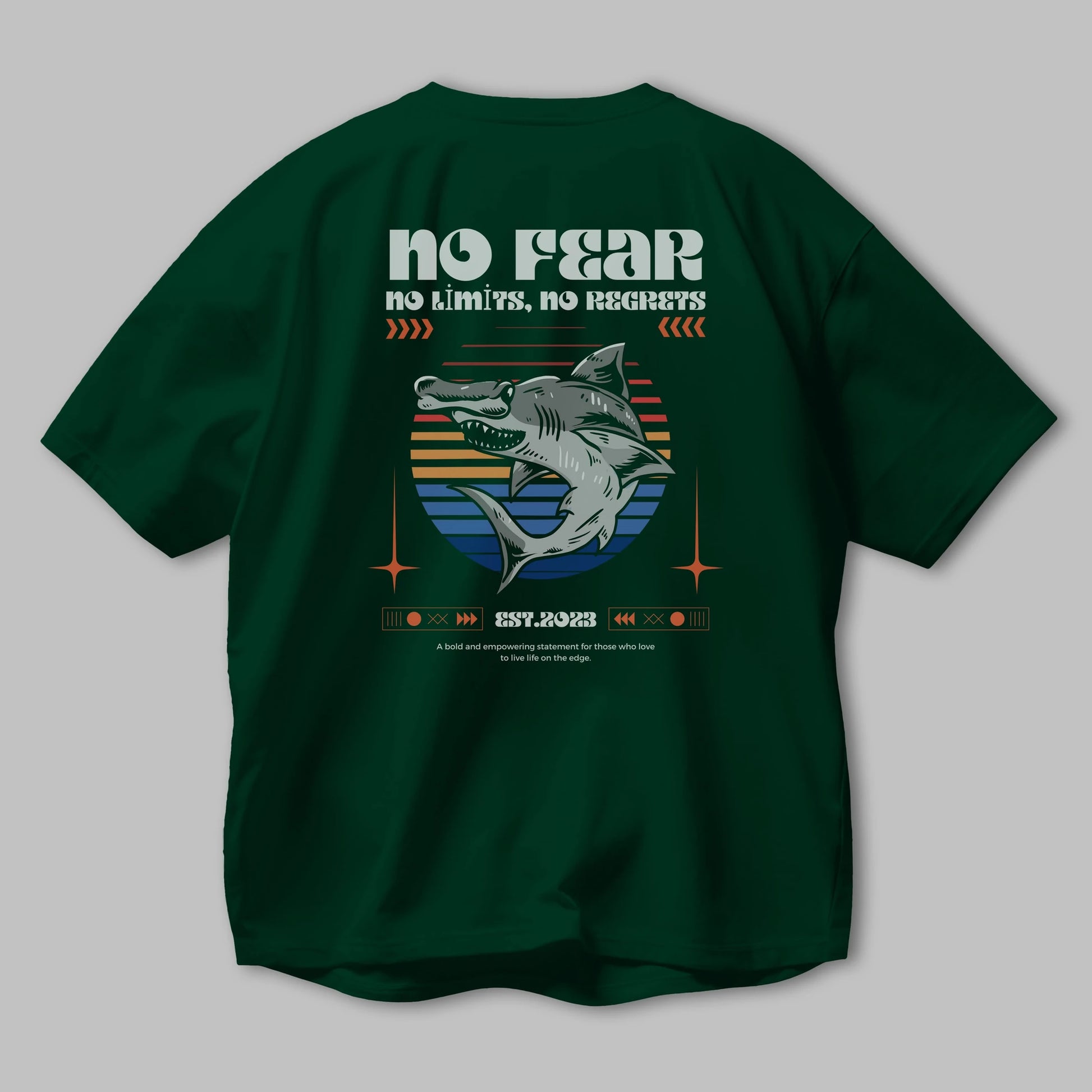 No Fear Yazılı Arka Baskılı Oversize t-shirt Erkek Kadın Unisex