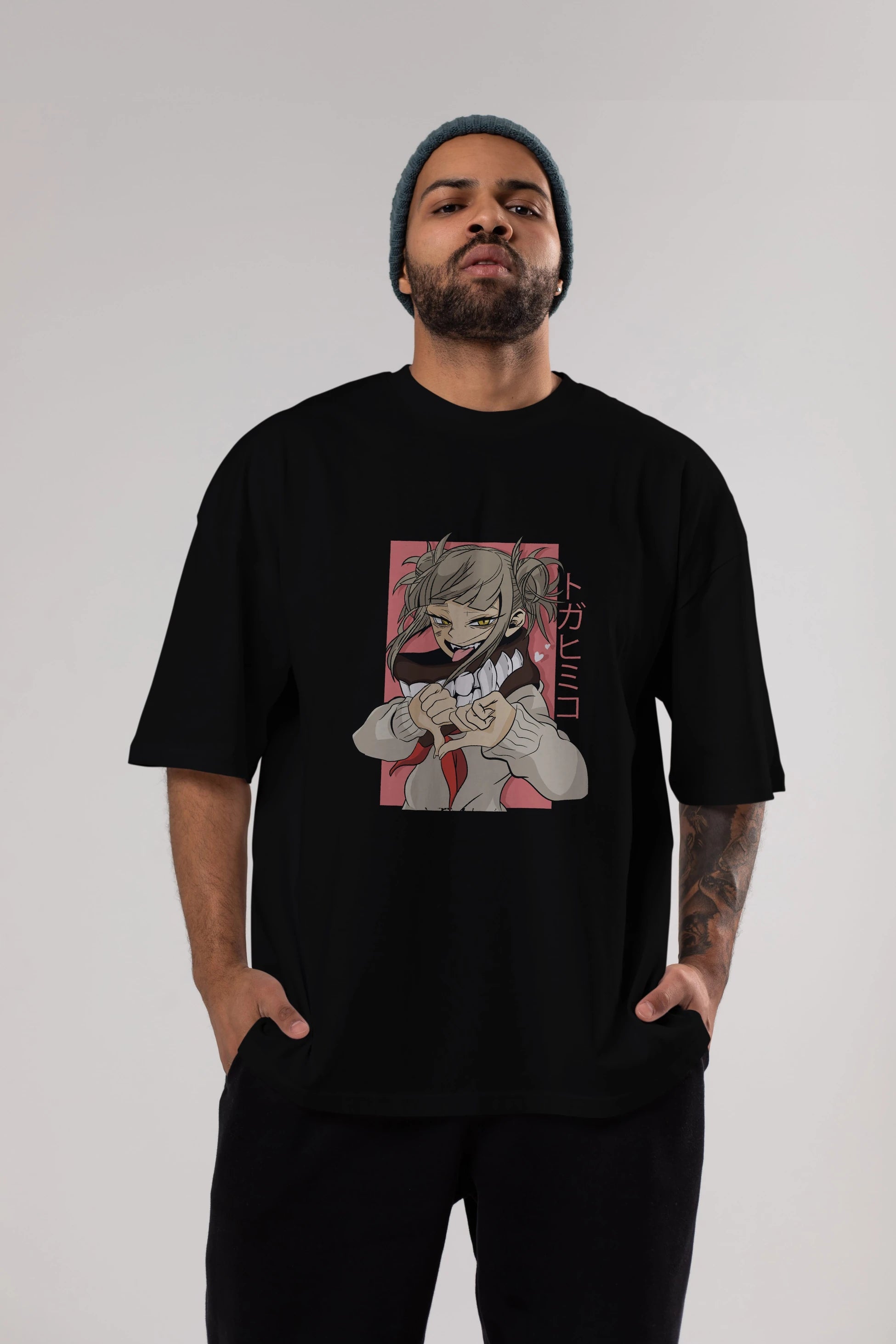 Himiko Toga Anime Ön Baskılı Oversize t-shirt %100 pamuk Erkek Kadın Unisex